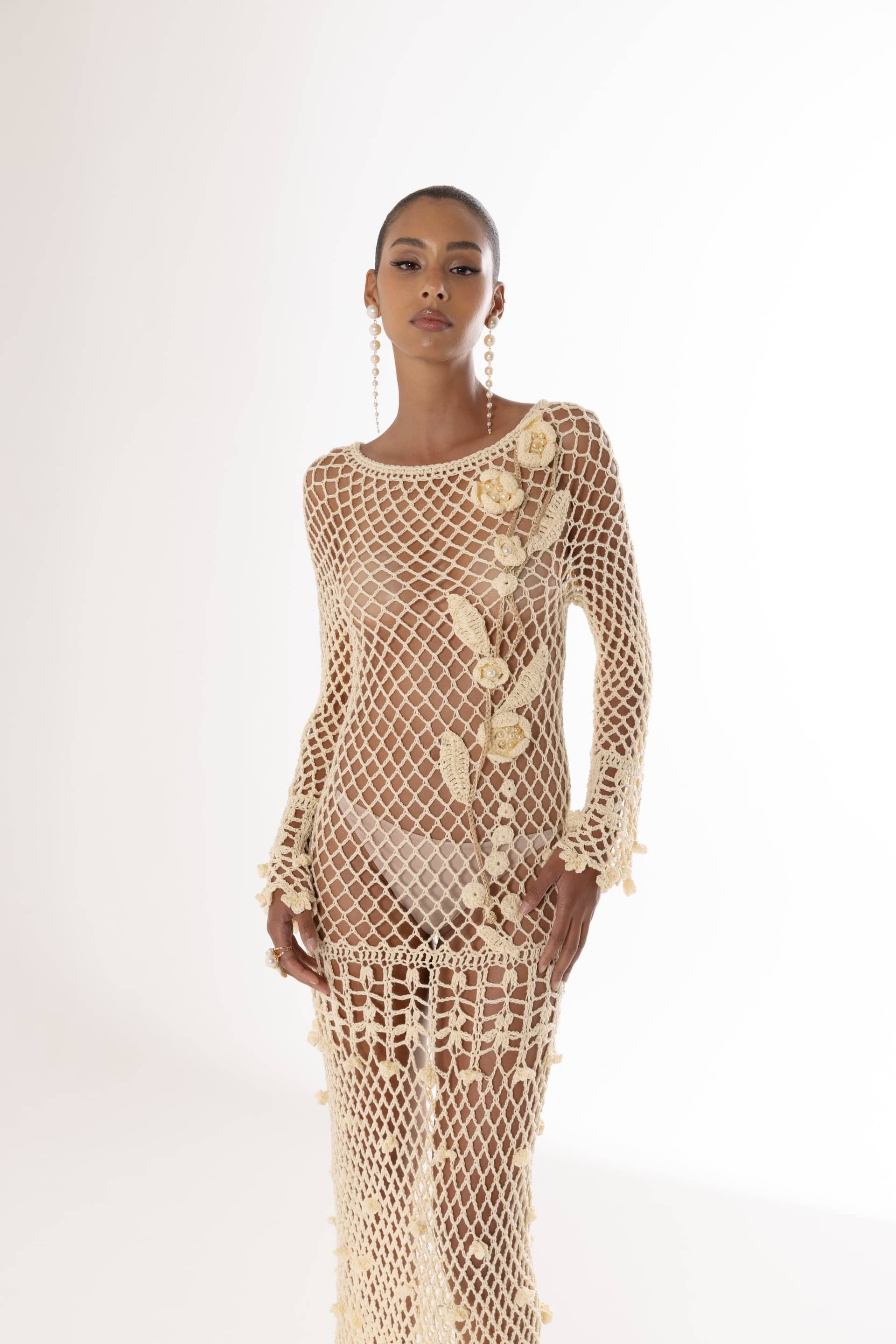 Butter Yellow Vanilla Handmade Crochet Dress made by ANDREEVA