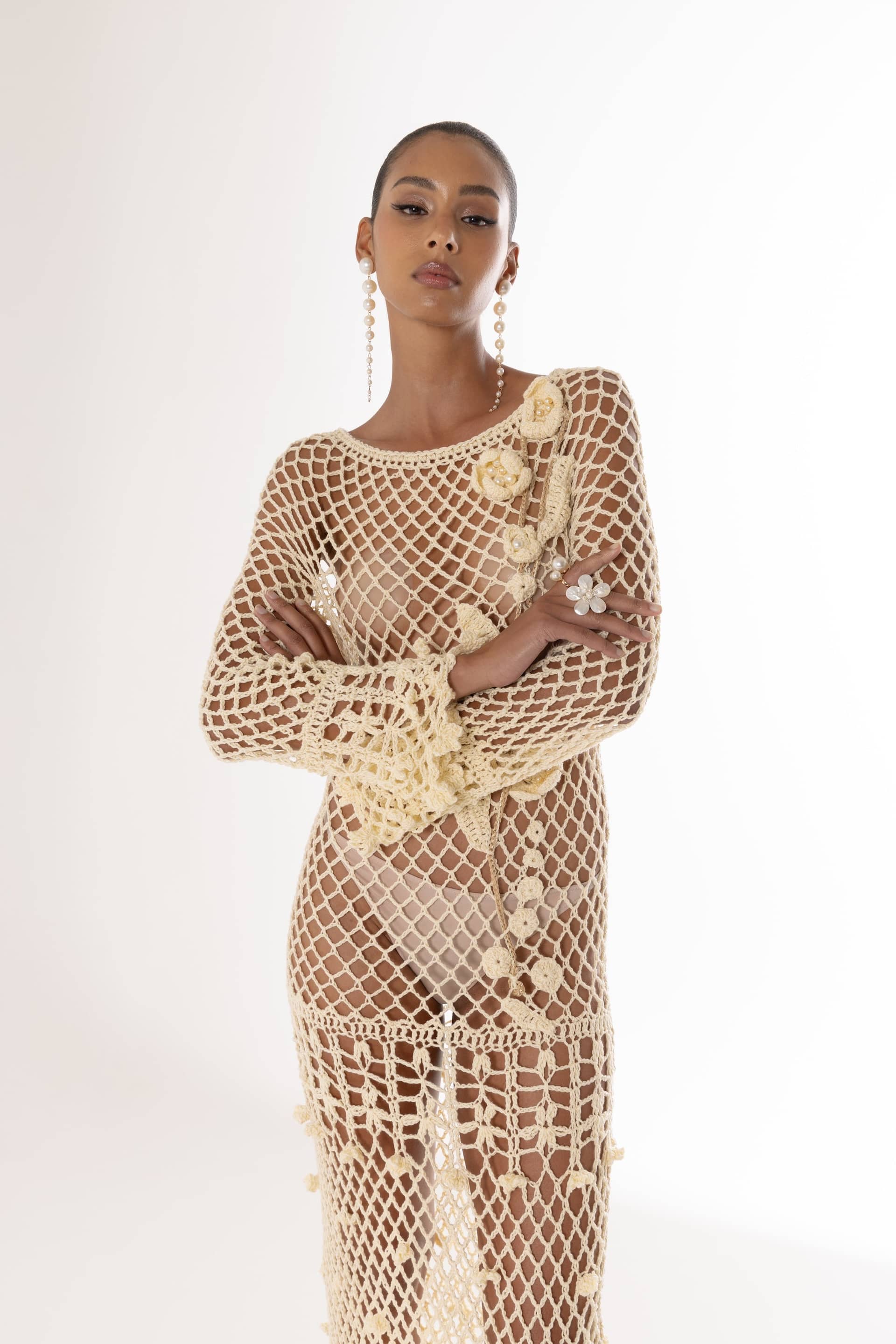 Butter Yellow Vanilla Handmade Crochet Dress made by ANDREEVA