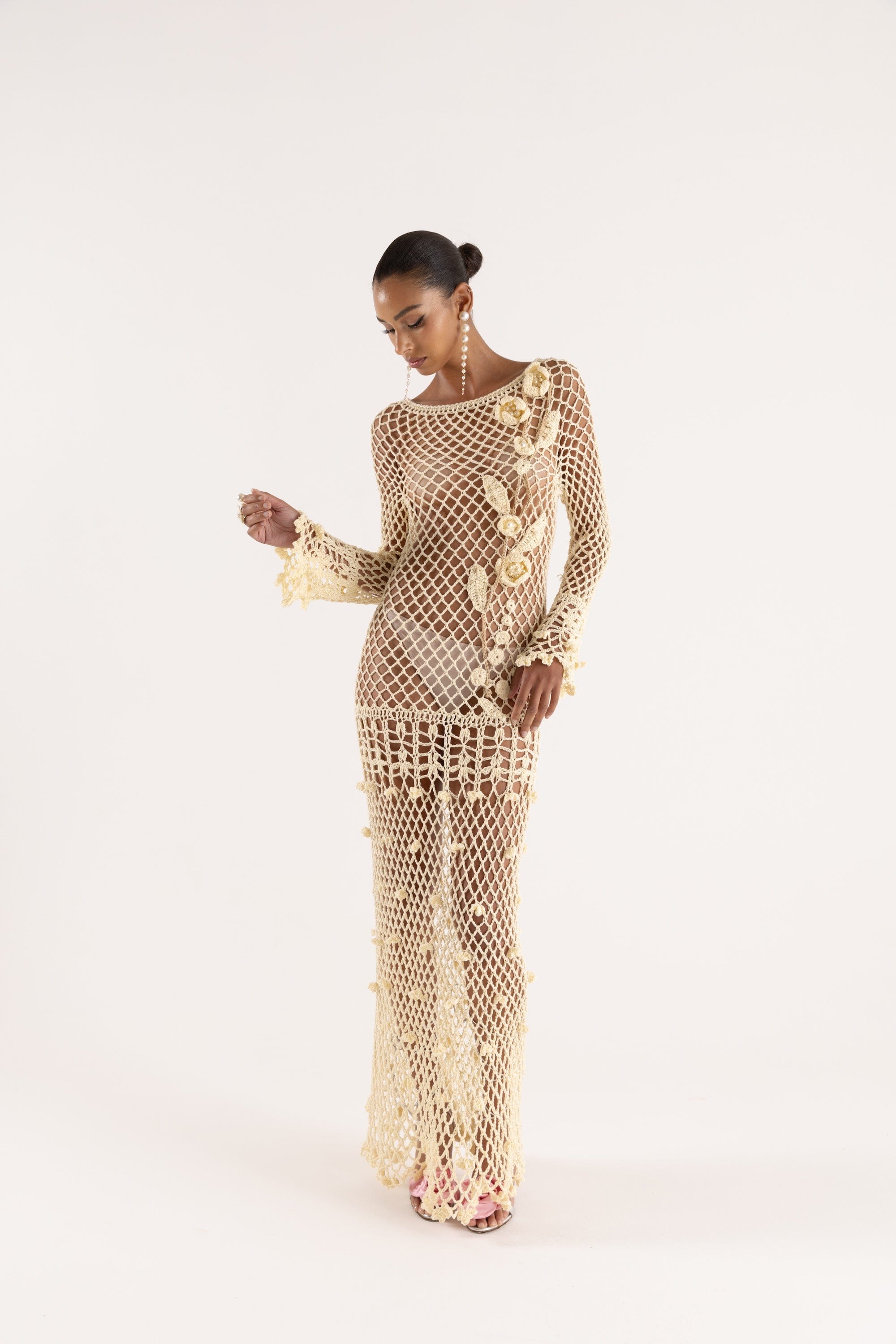 Butter Yellow Vanilla Handmade Crochet Dress made by ANDREEVA