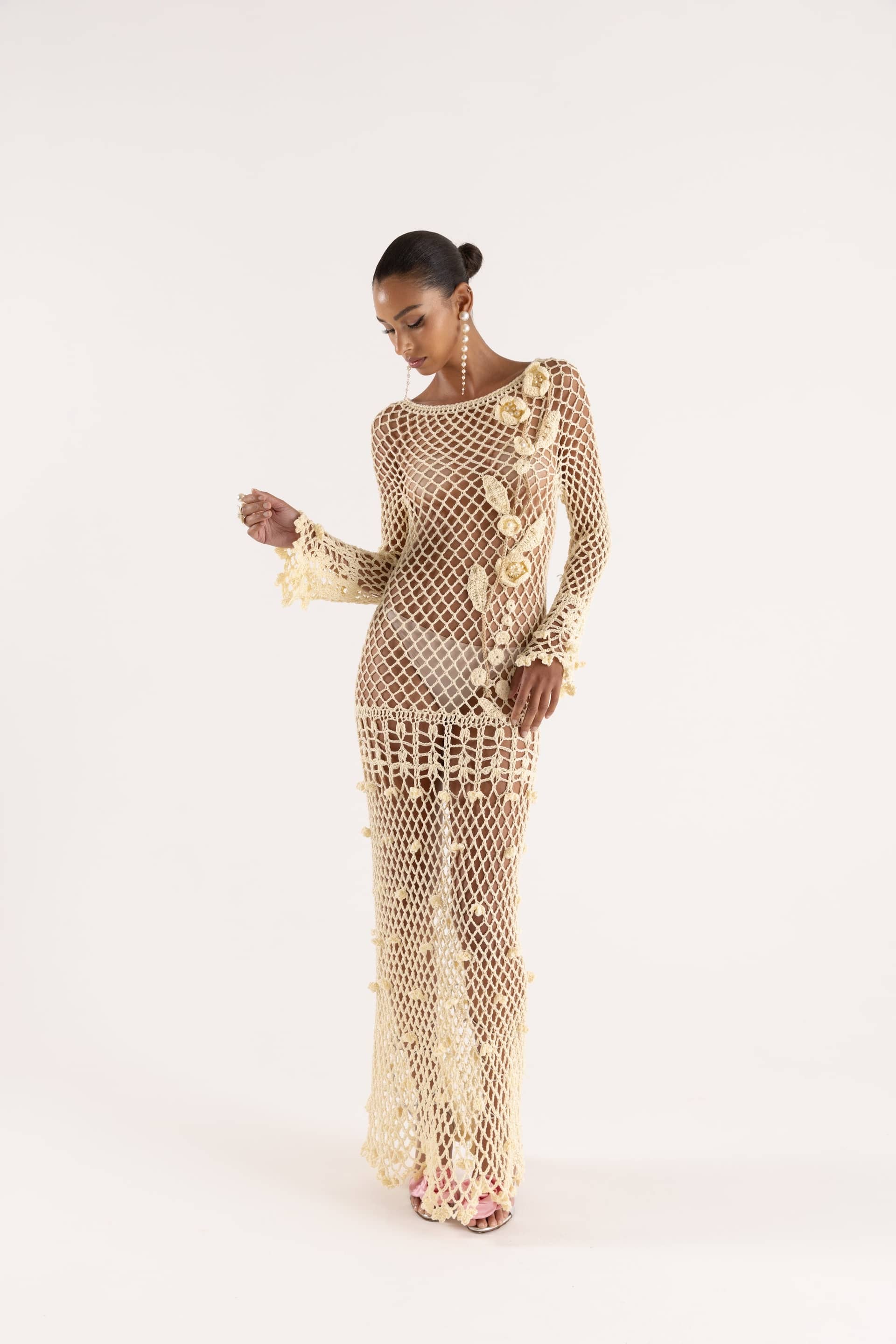 Butter Yellow Vanilla Handmade Crochet Dress made by ANDREEVA