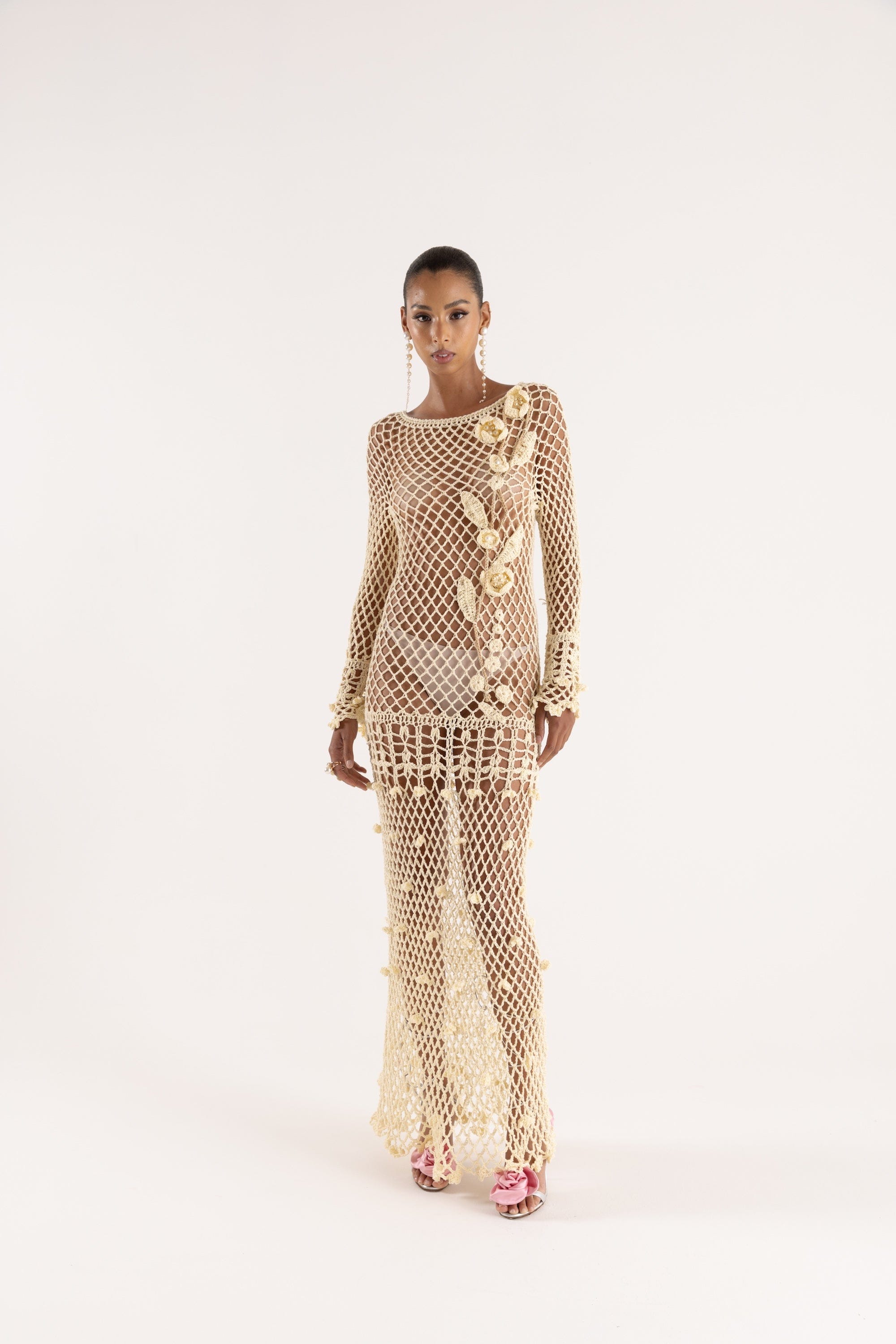 Butter Yellow Vanilla Handmade Crochet Dress made by ANDREEVA