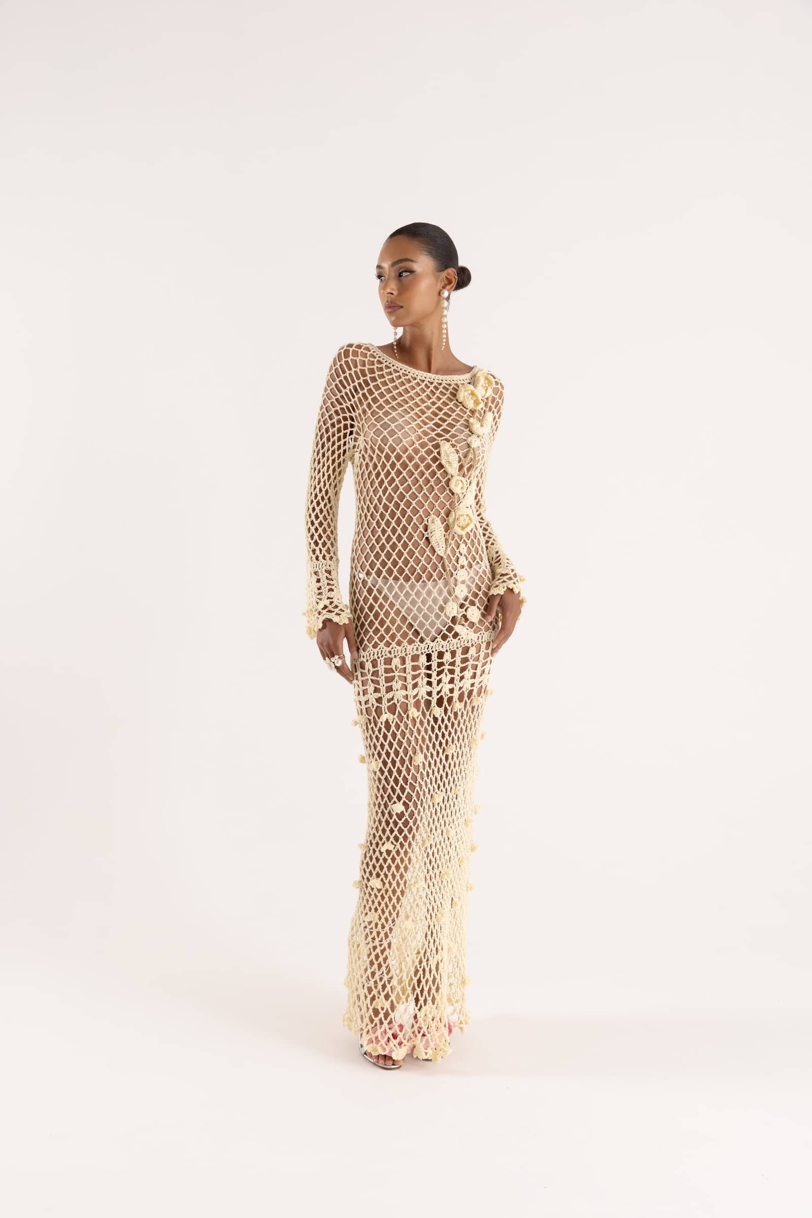 Butter Yellow Vanilla Handmade Crochet Dress made by ANDREEVA