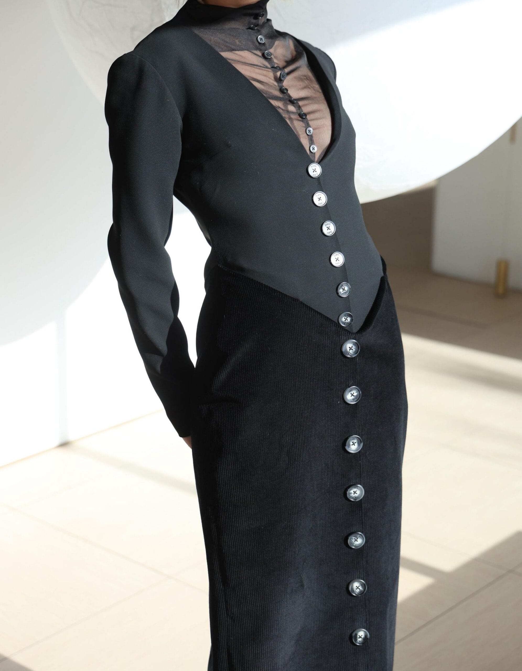 TRES Black Midi Dress made by MAET