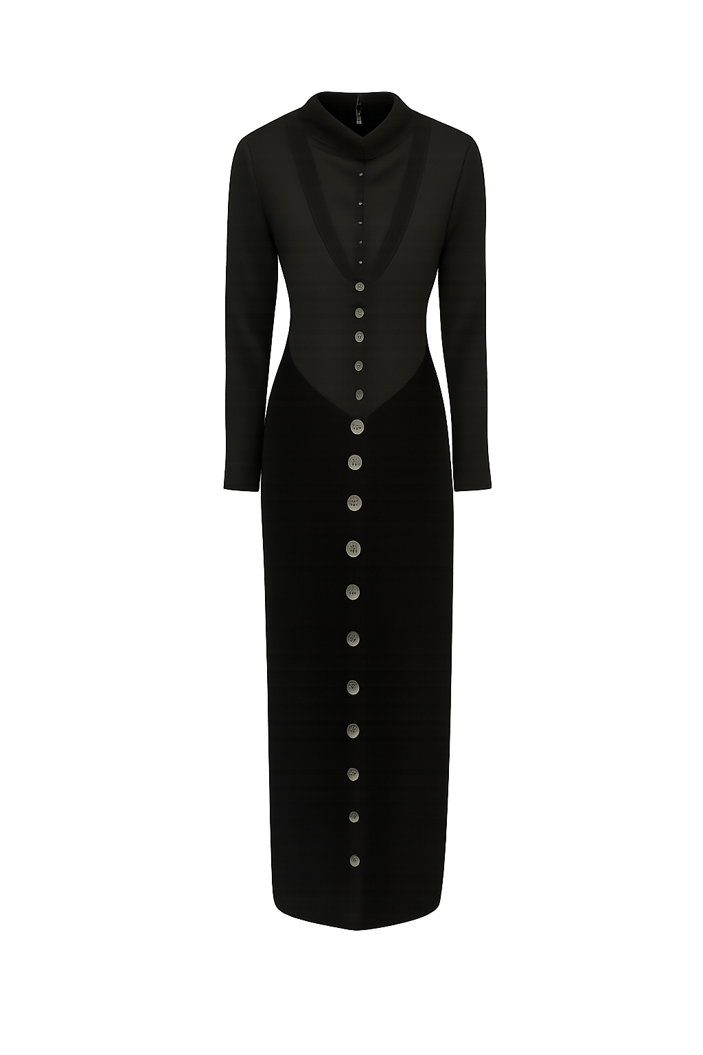 TRES Black Midi Dress made by MAET