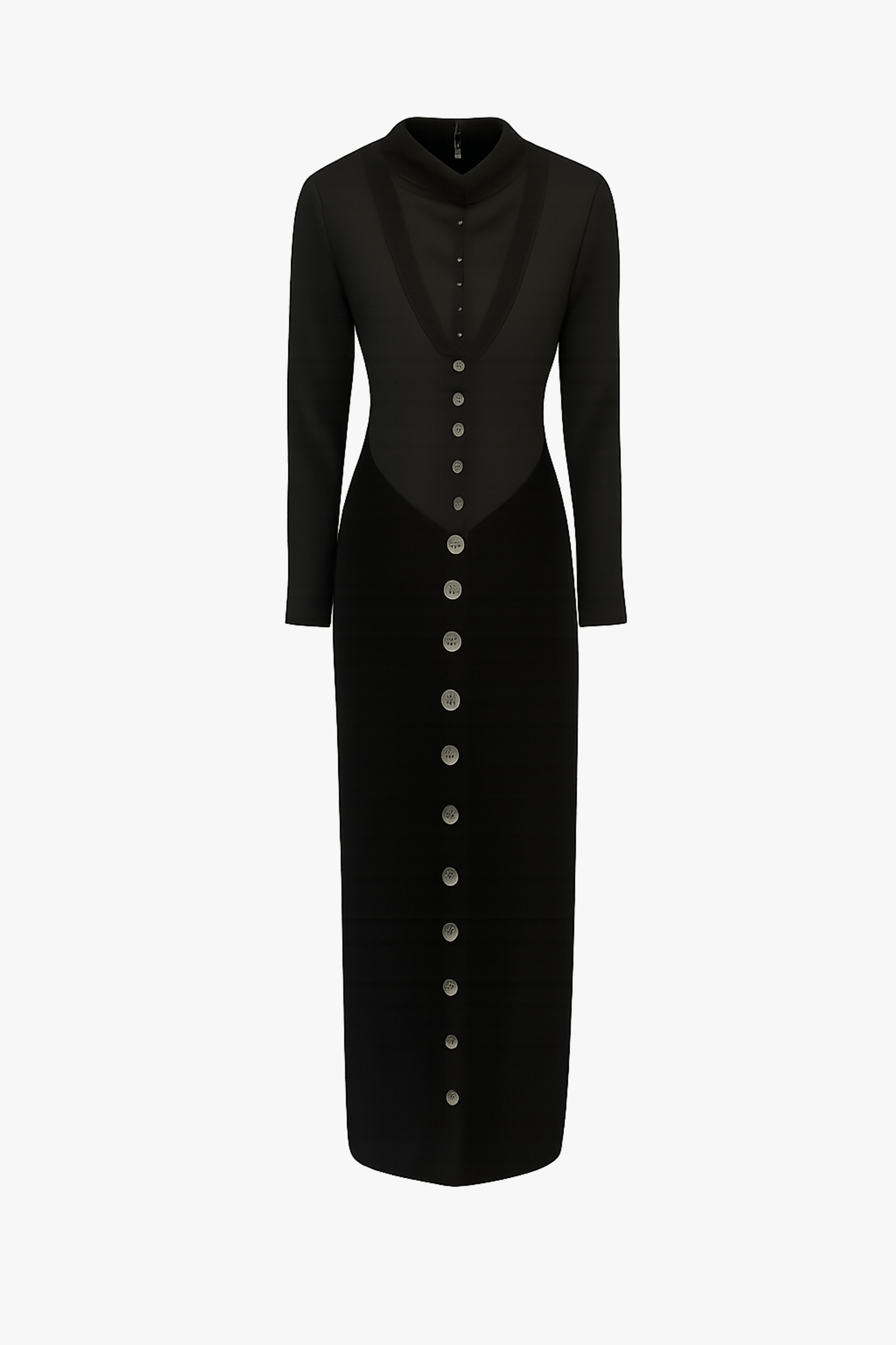 TRES Black Midi Dress made by MAET