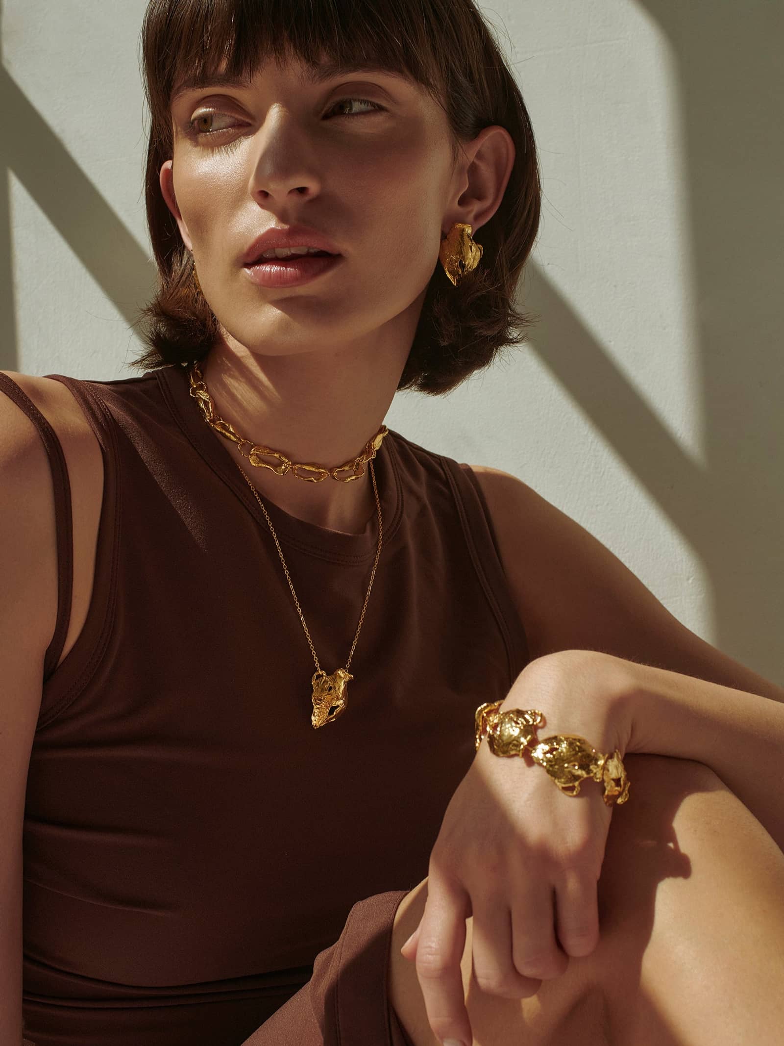 Vacation Chain Choker Necklace Gold in Gold made by Eva Remenyi