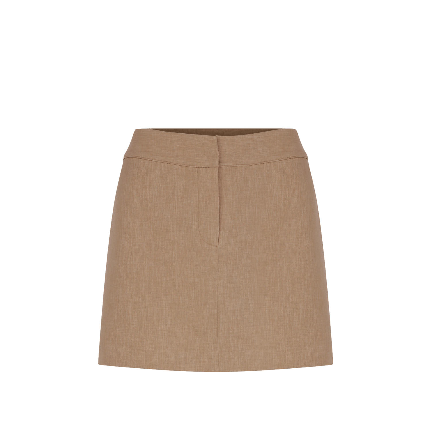 Marde A-Line Mini Skirt in Almond Buff in Brown made by Nazli Ceren