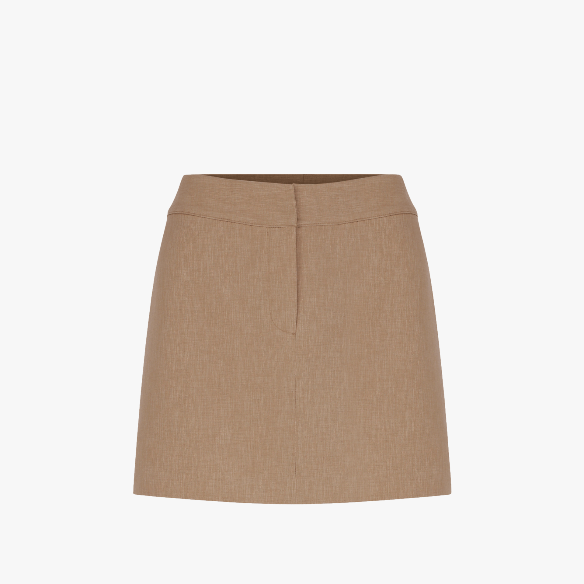 Marde A-Line Mini Skirt in Almond Buff in Brown made by Nazli Ceren