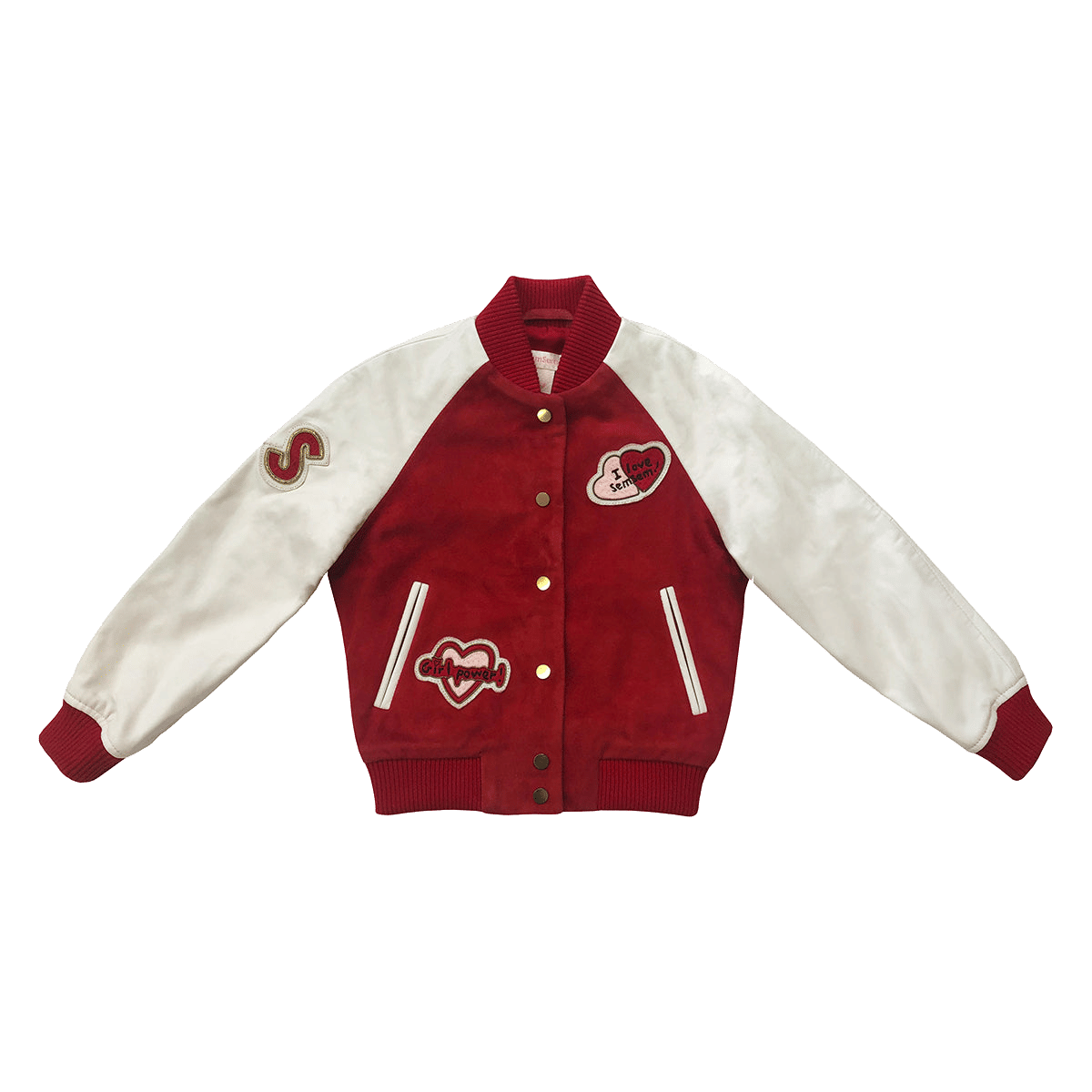 Hanna Leather Bomber Jacket - Red made by SEMSEM