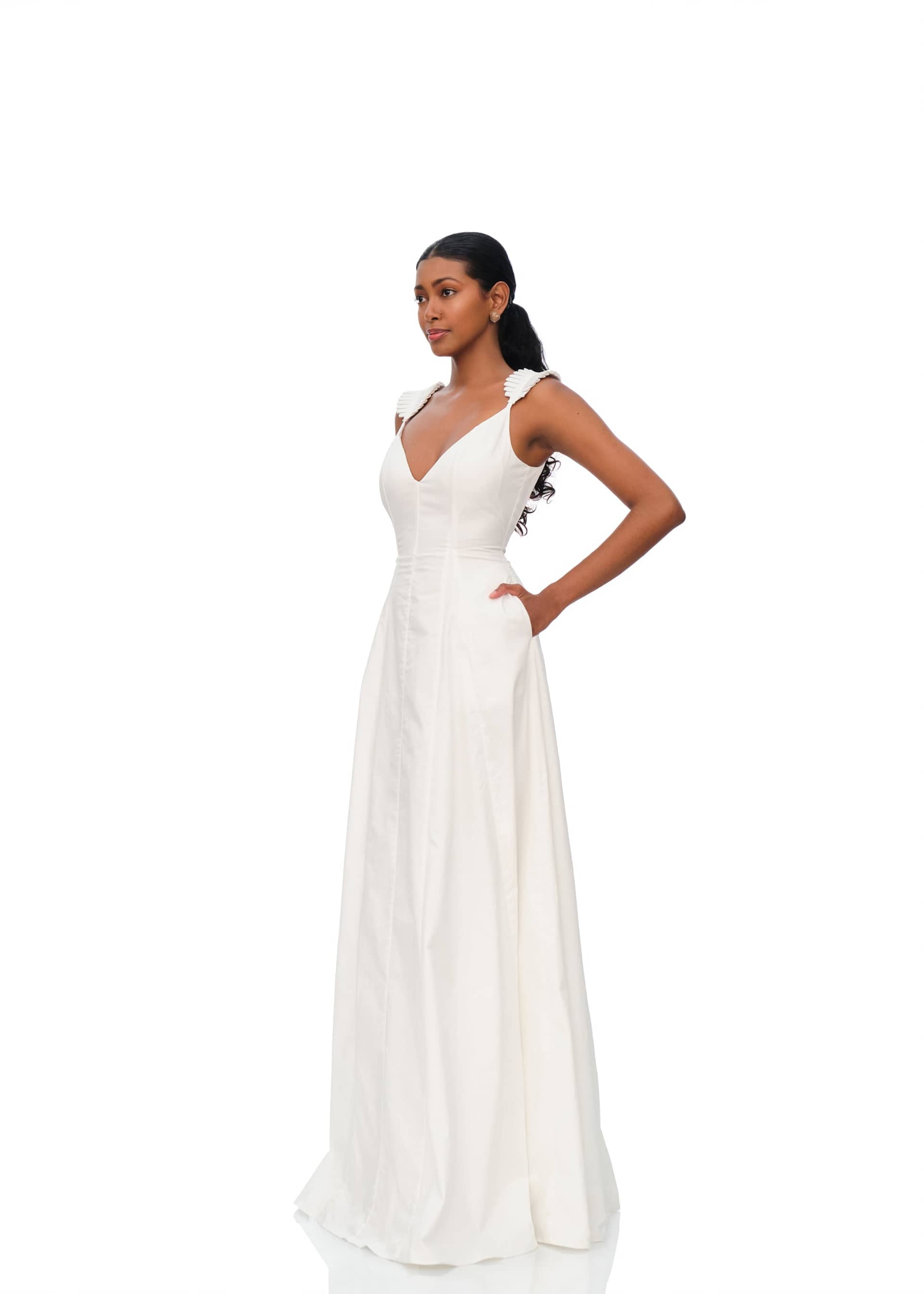 VOLA MAXI DRESS - IVORY made by Andrea Iyamah