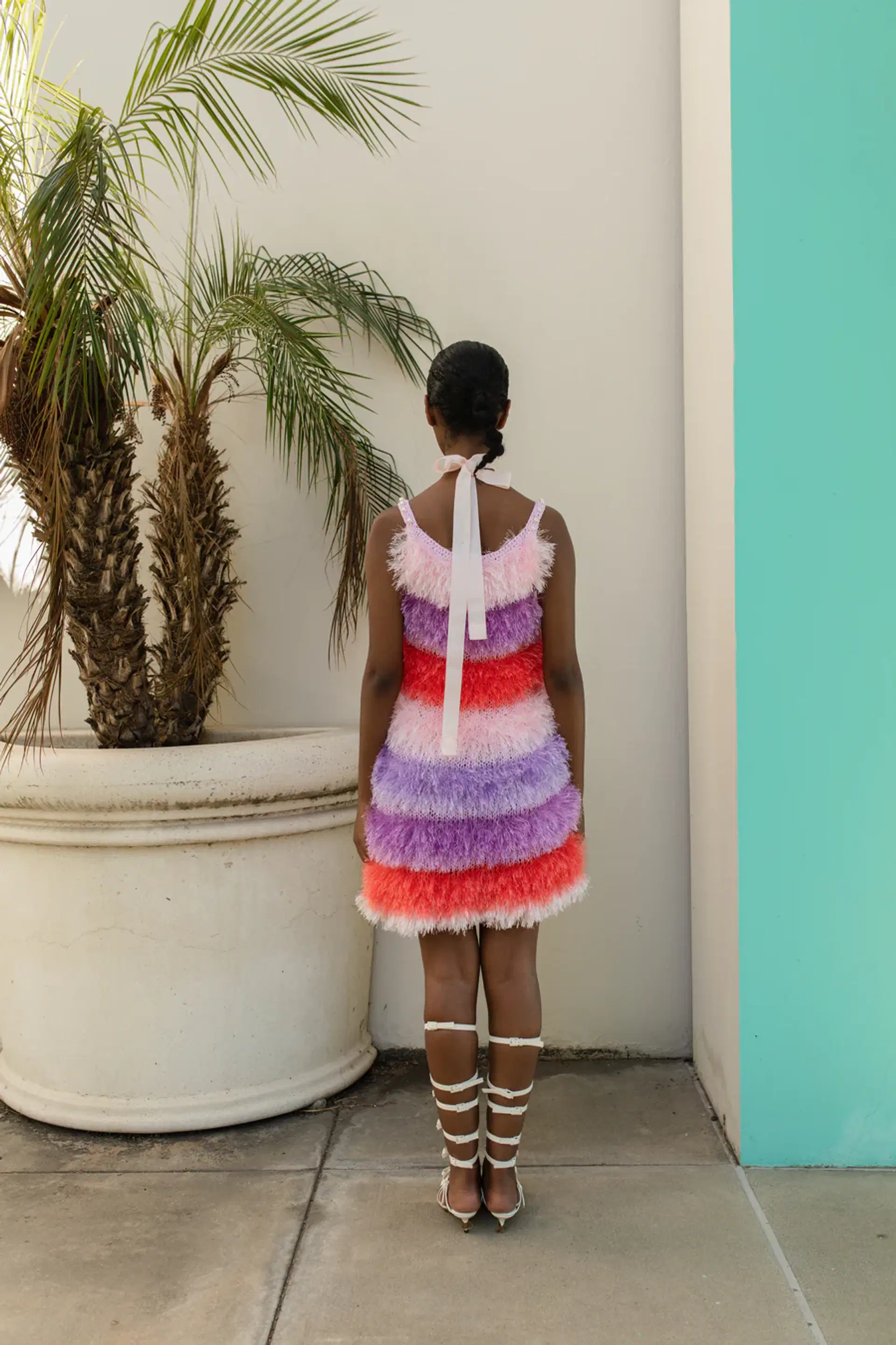 Multicolor Handmade Knit Dress made by ANDREEVA