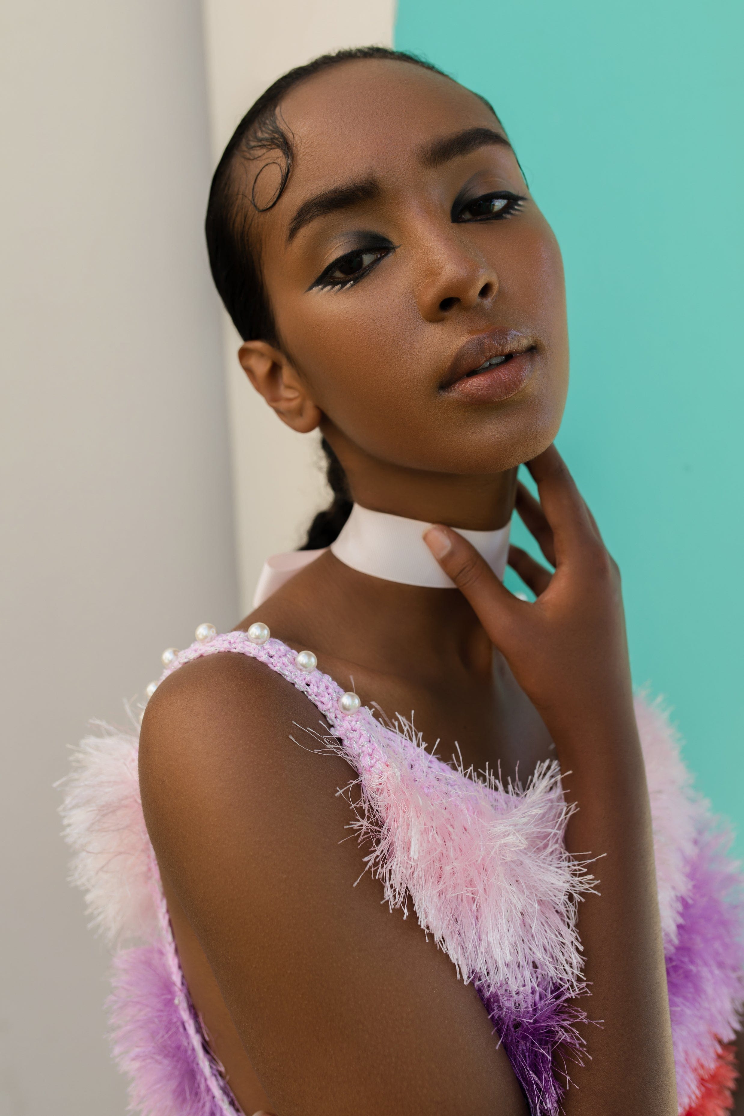 Multicolor Handmade Knit Dress made by ANDREEVA