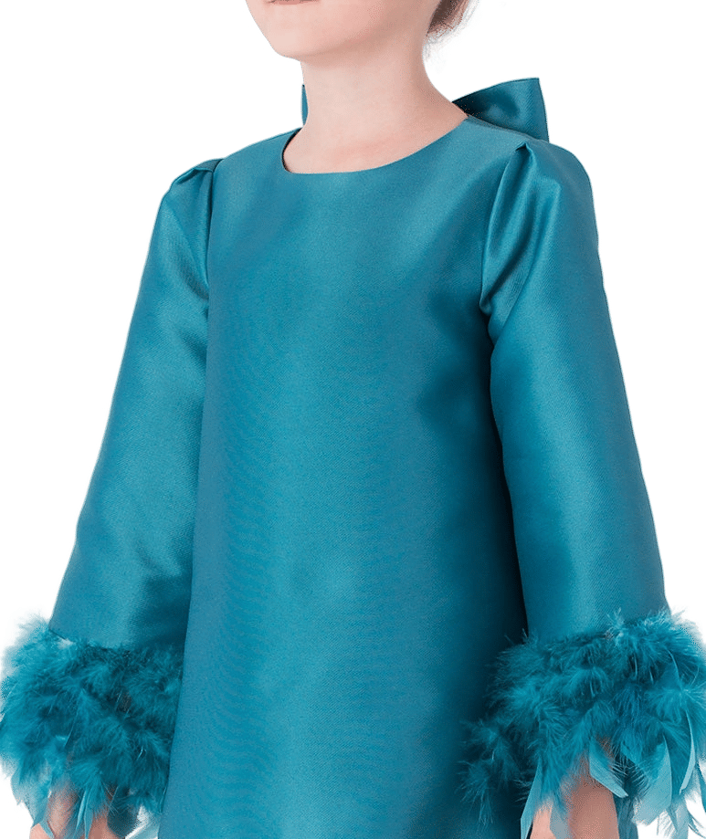 Savaya Feather Girls Dress made by Mama Luma