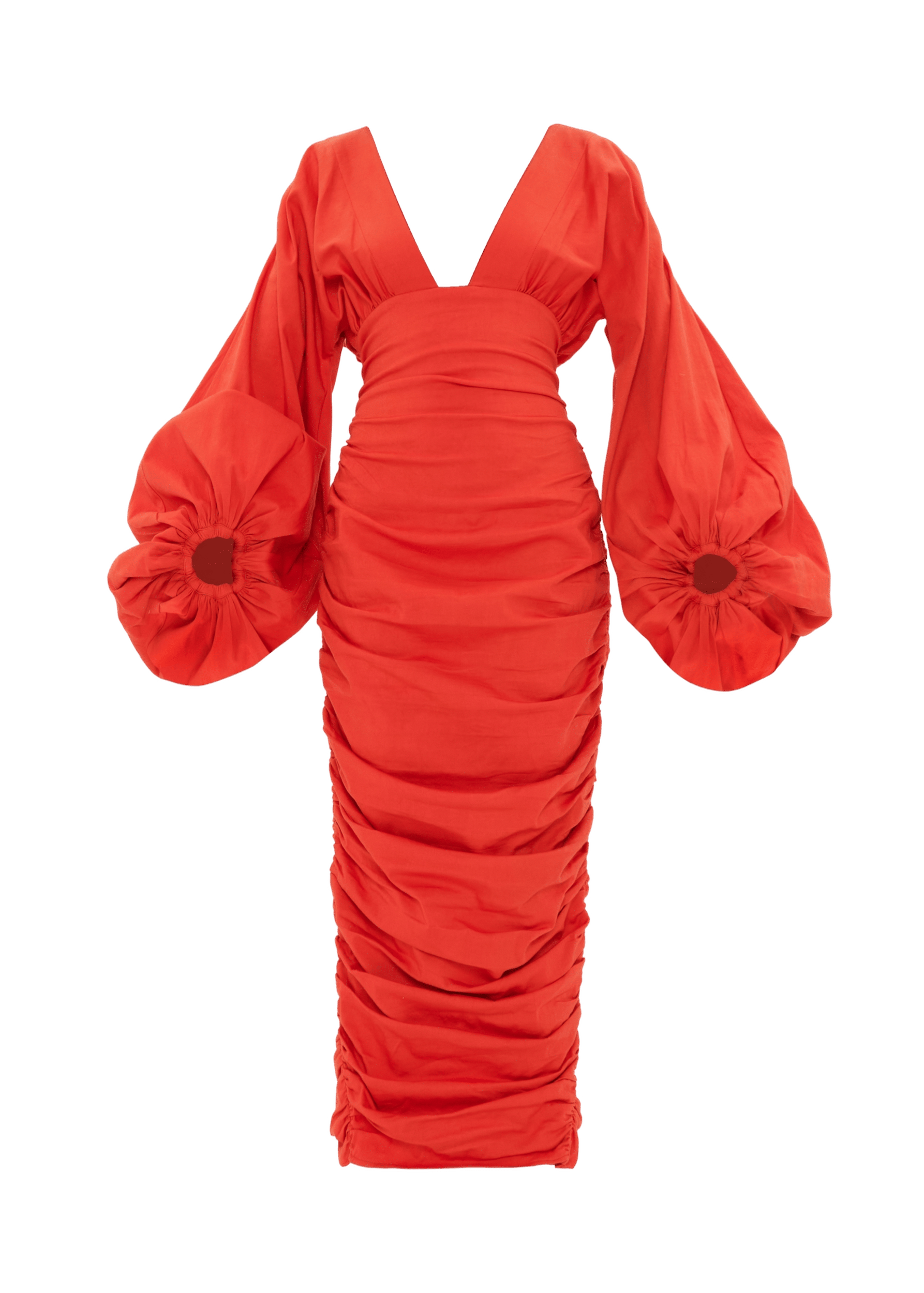 ANIDA DRESS - RED CORAL made by Andrea Iyamah