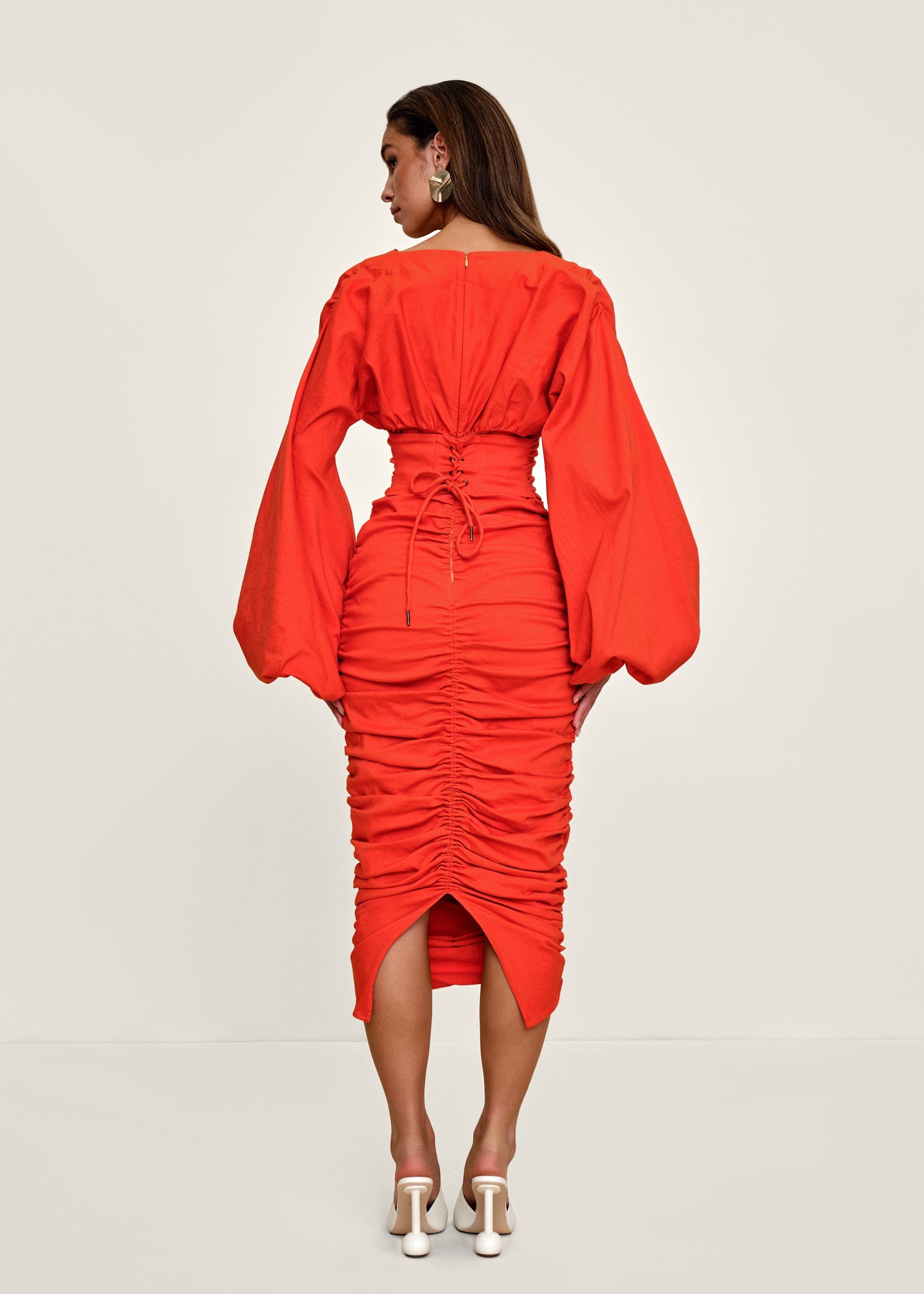 ANIDA DRESS - RED CORAL made by Andrea Iyamah
