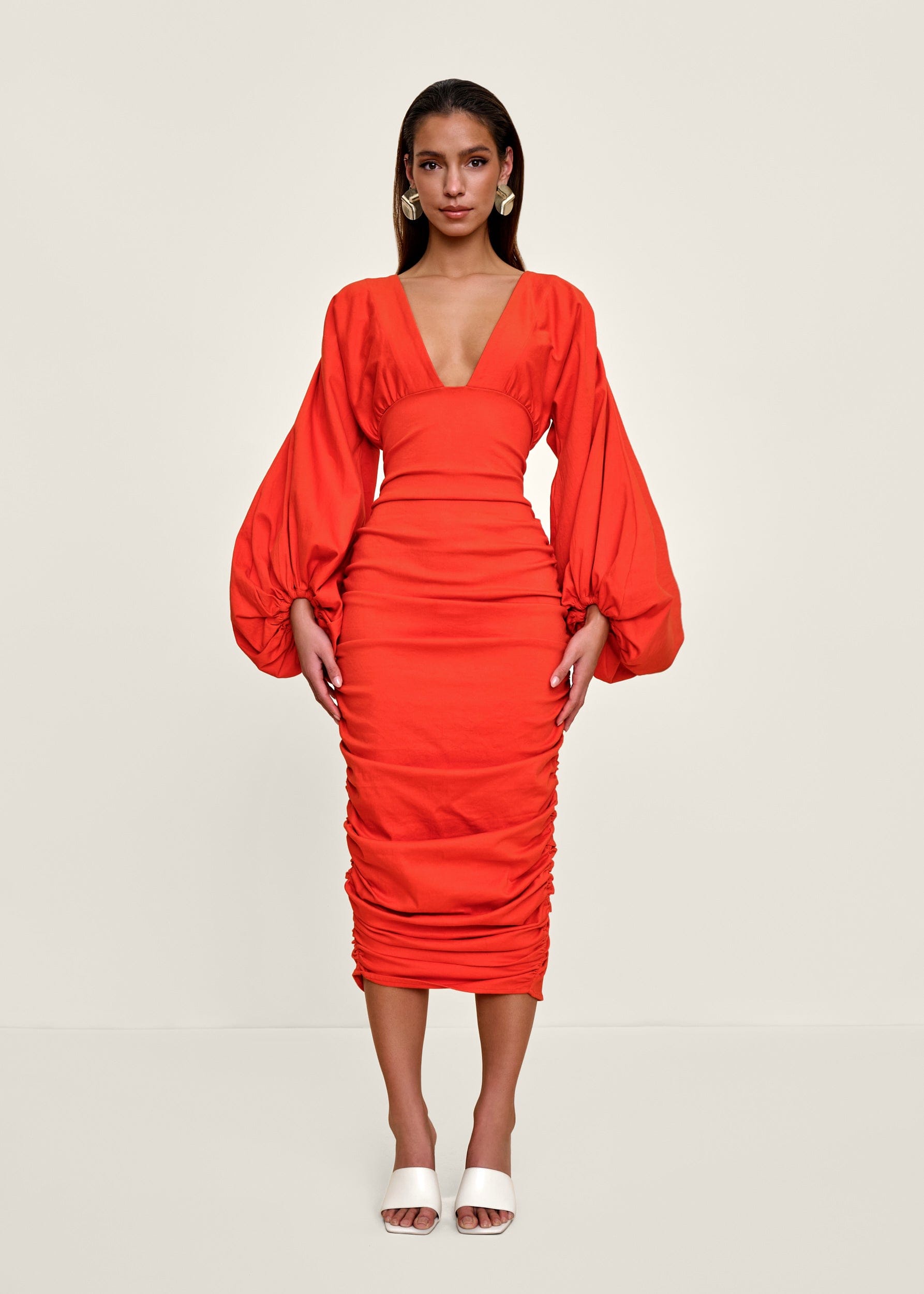 ANIDA DRESS - RED CORAL made by Andrea Iyamah