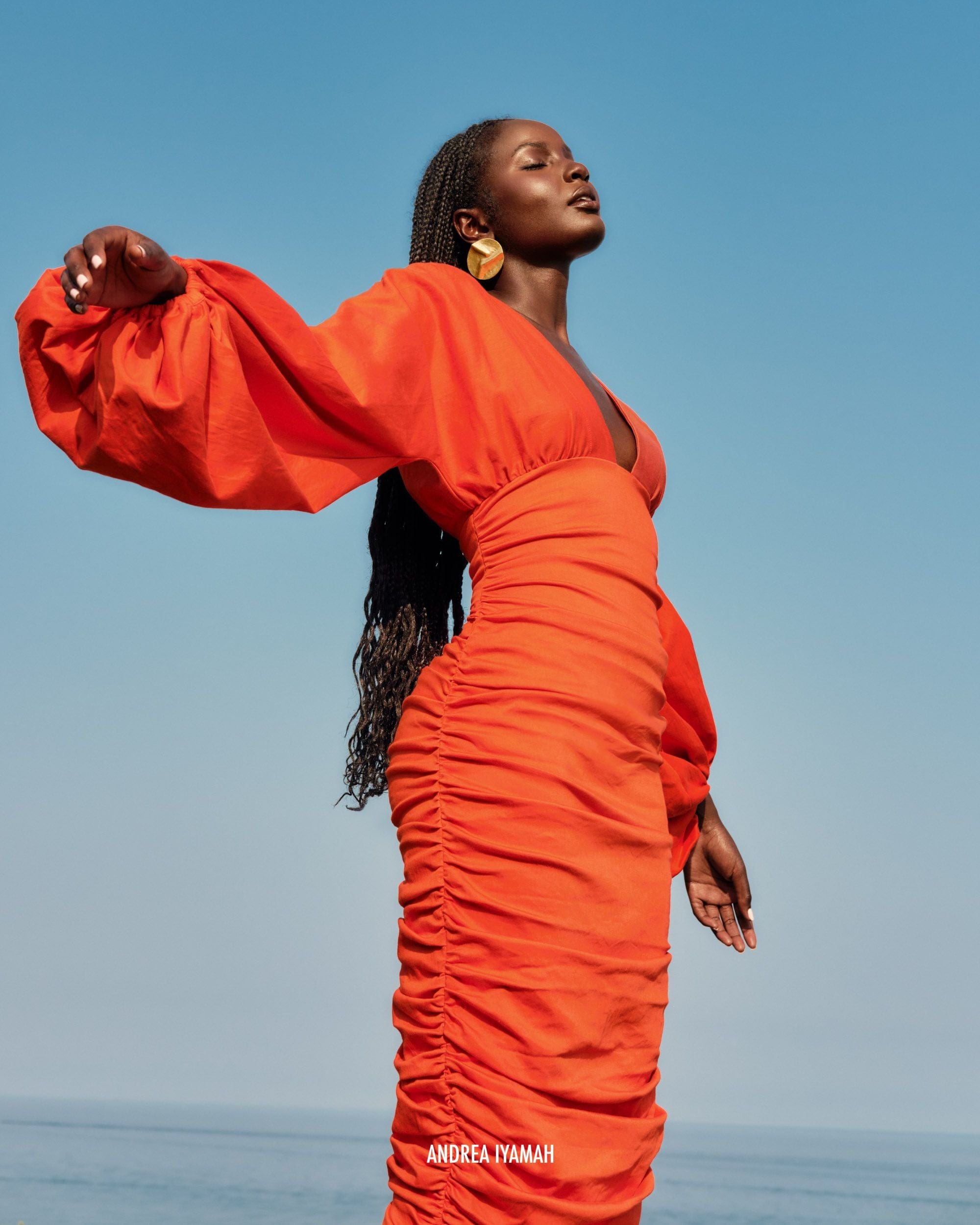 ANIDA DRESS - RED CORAL made by Andrea Iyamah