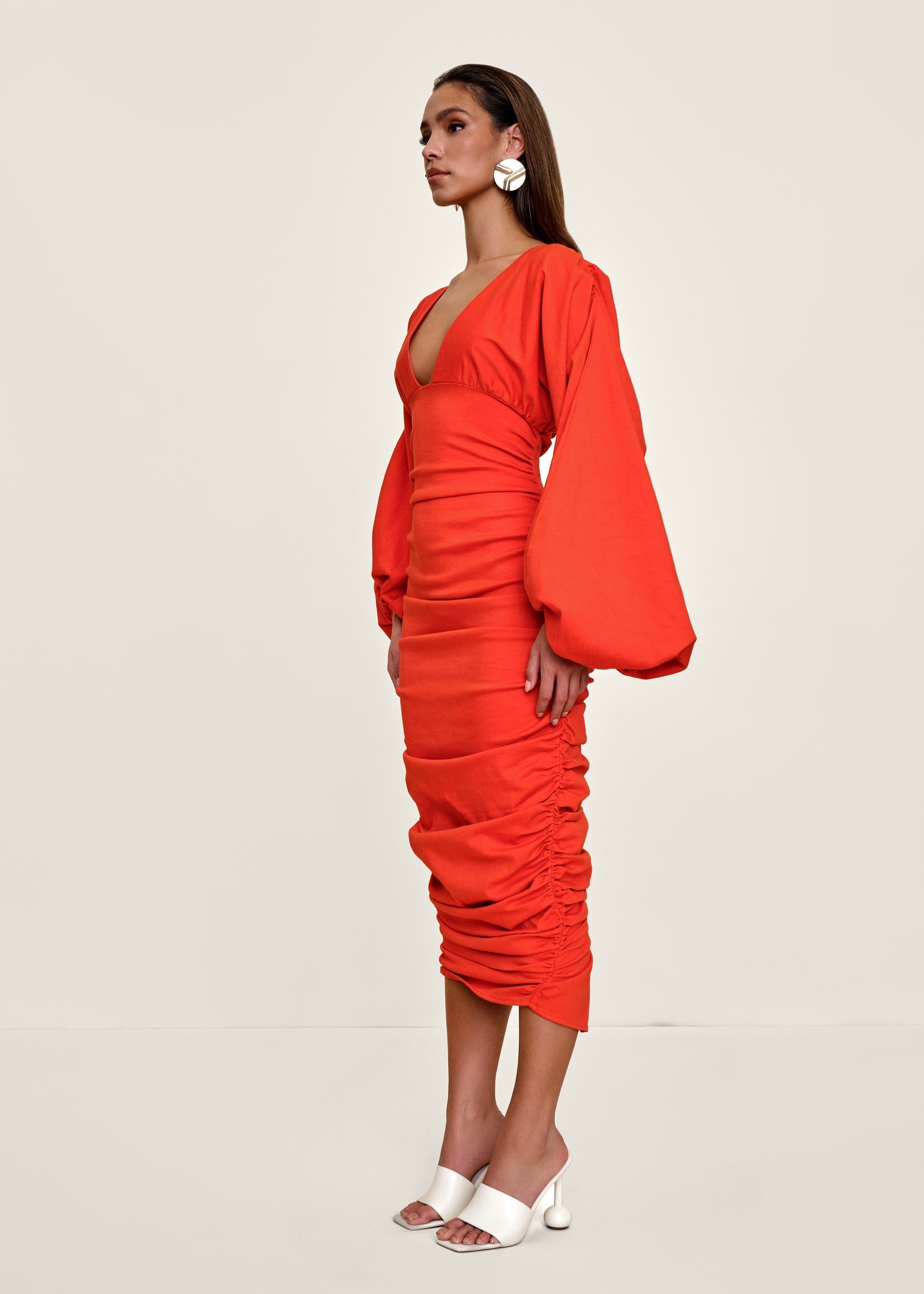 ANIDA DRESS - RED CORAL made by Andrea Iyamah