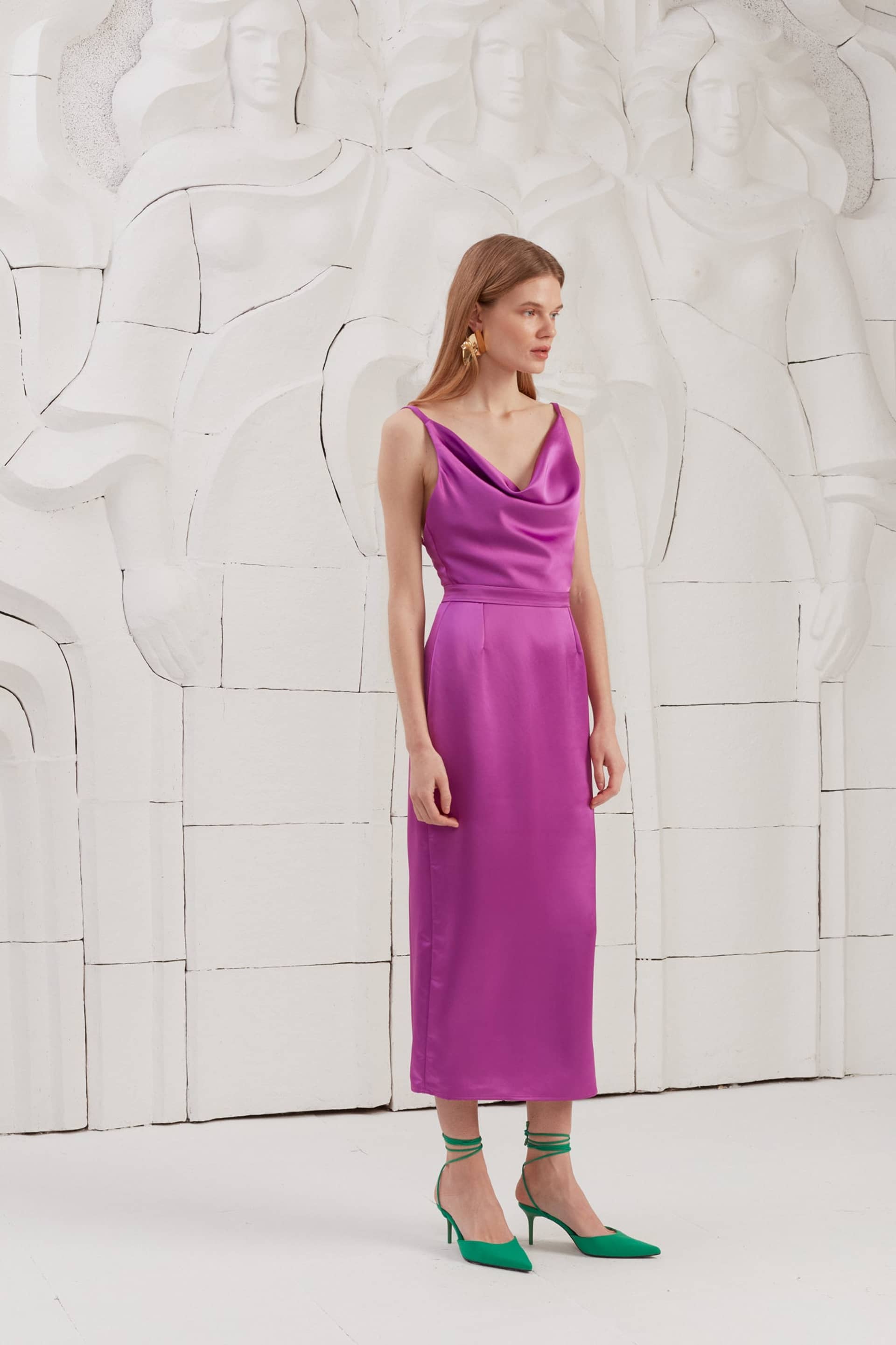 KAMEA magenta pink open back dress made by UNDRESS