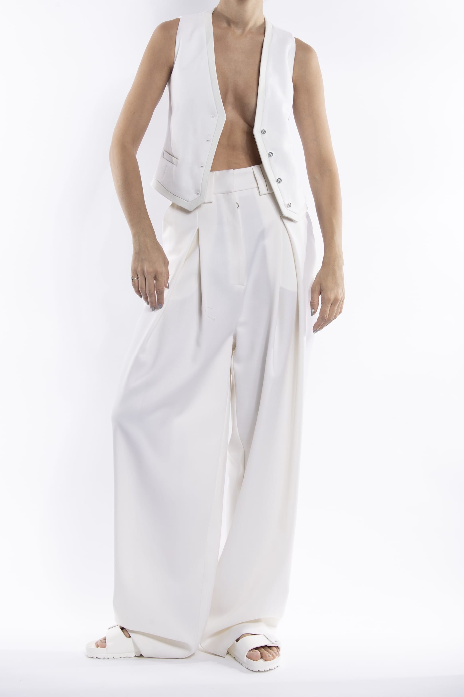 White Dream Trousers in White made by Vestiaire d'un Oiseau Libre