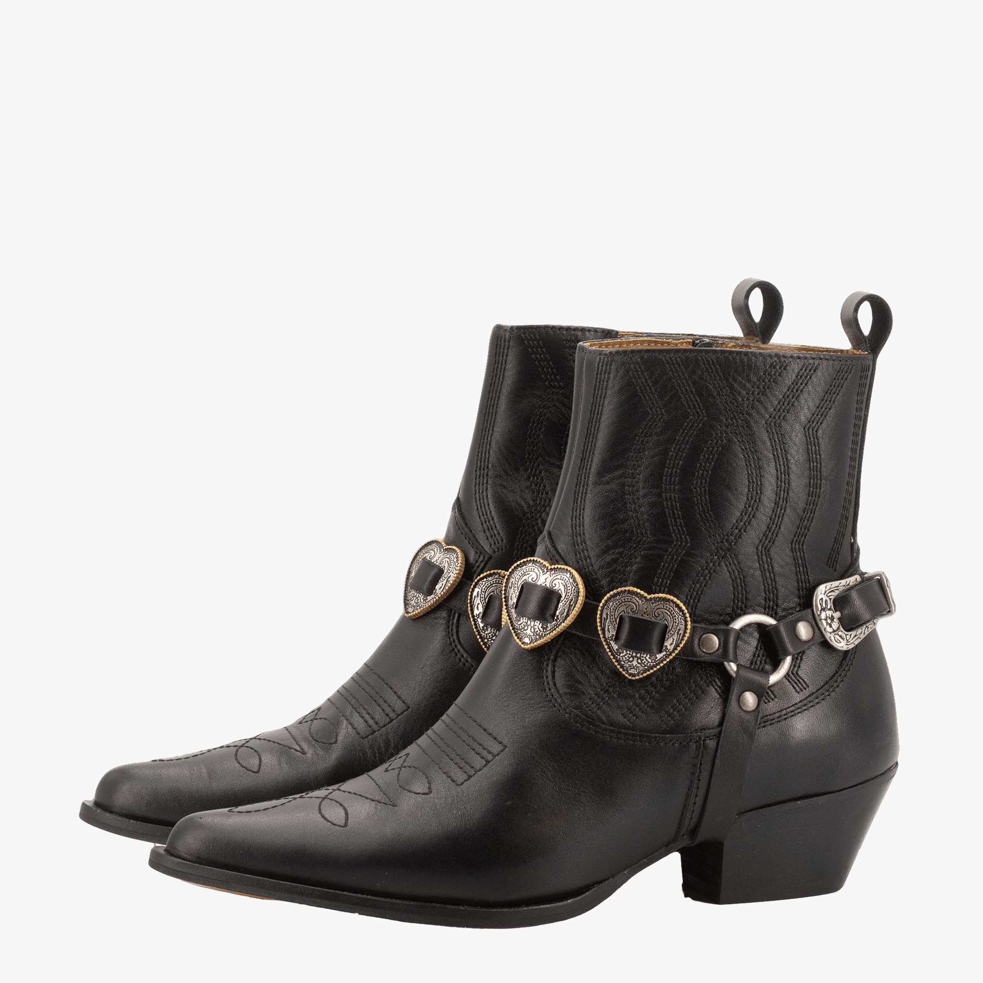 BLUES BLACK WESTERN BOOTIES made by Toral