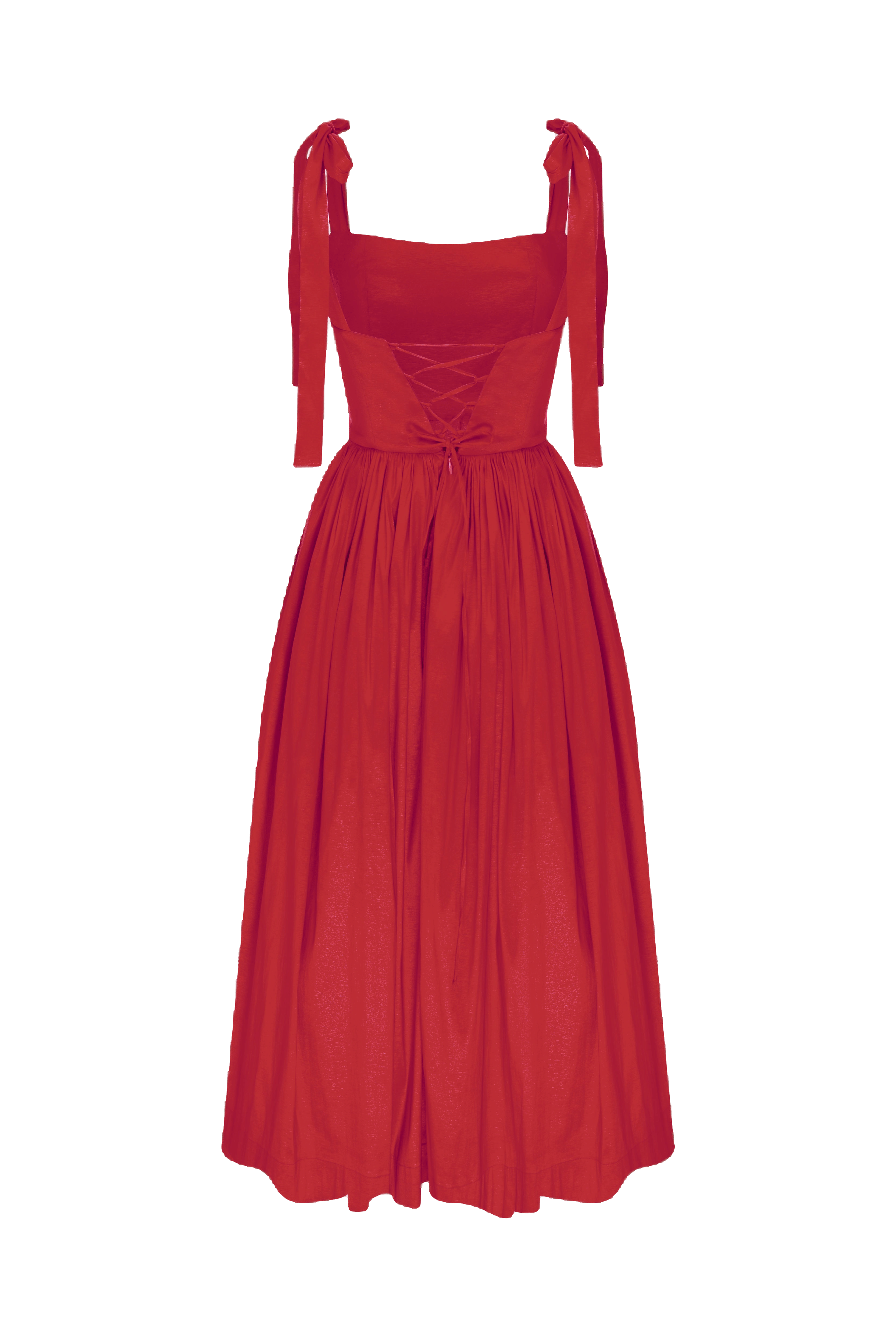 Sibby Midi Dress in Rouge in Red made by Nazli Ceren