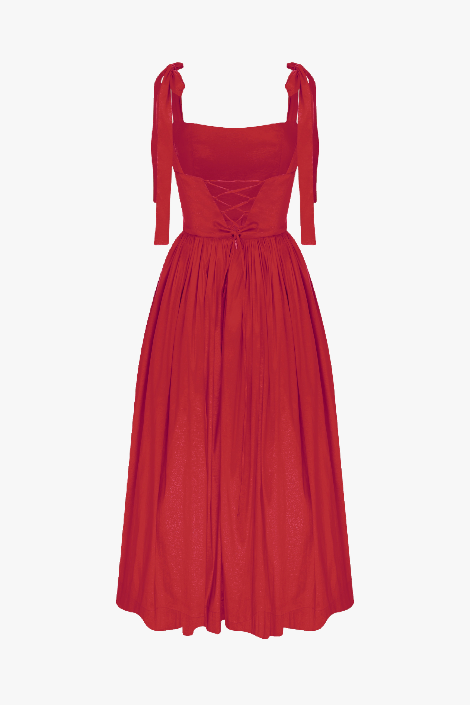 Sibby Midi Dress in Rouge in Red made by Nazli Ceren