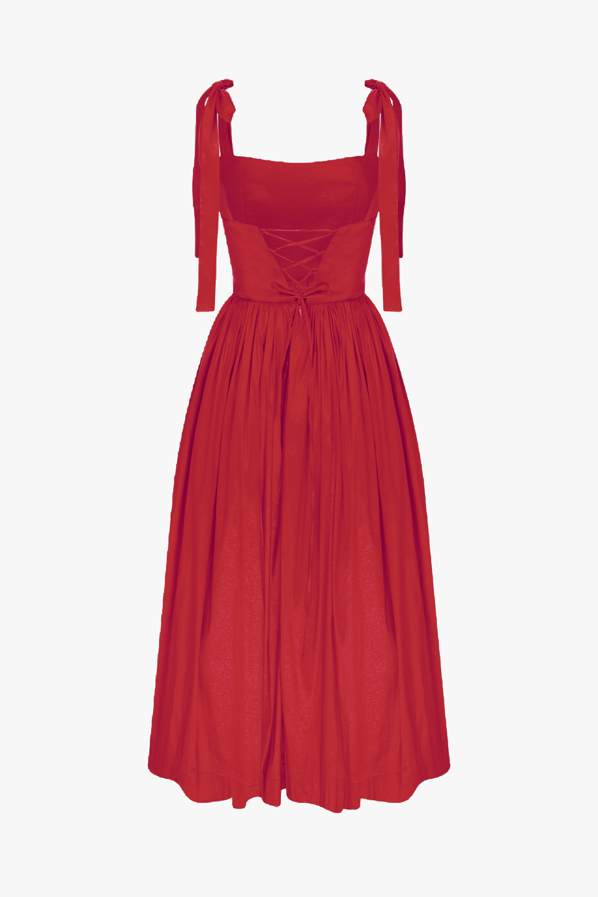 Sibby Midi Dress in Rouge in Red made by Nazli Ceren