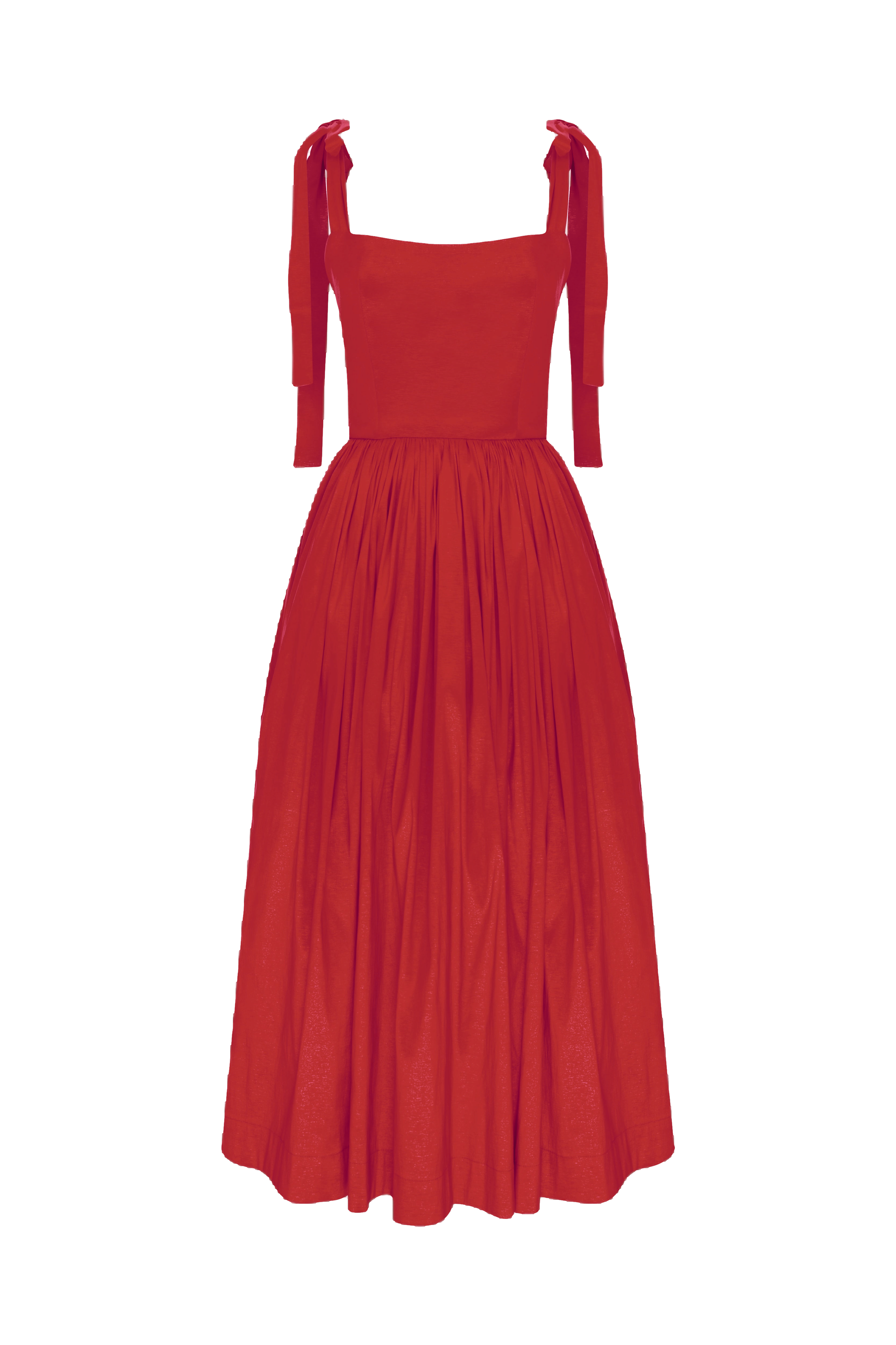 Sibby Midi Dress in Rouge in Red made by Nazli Ceren