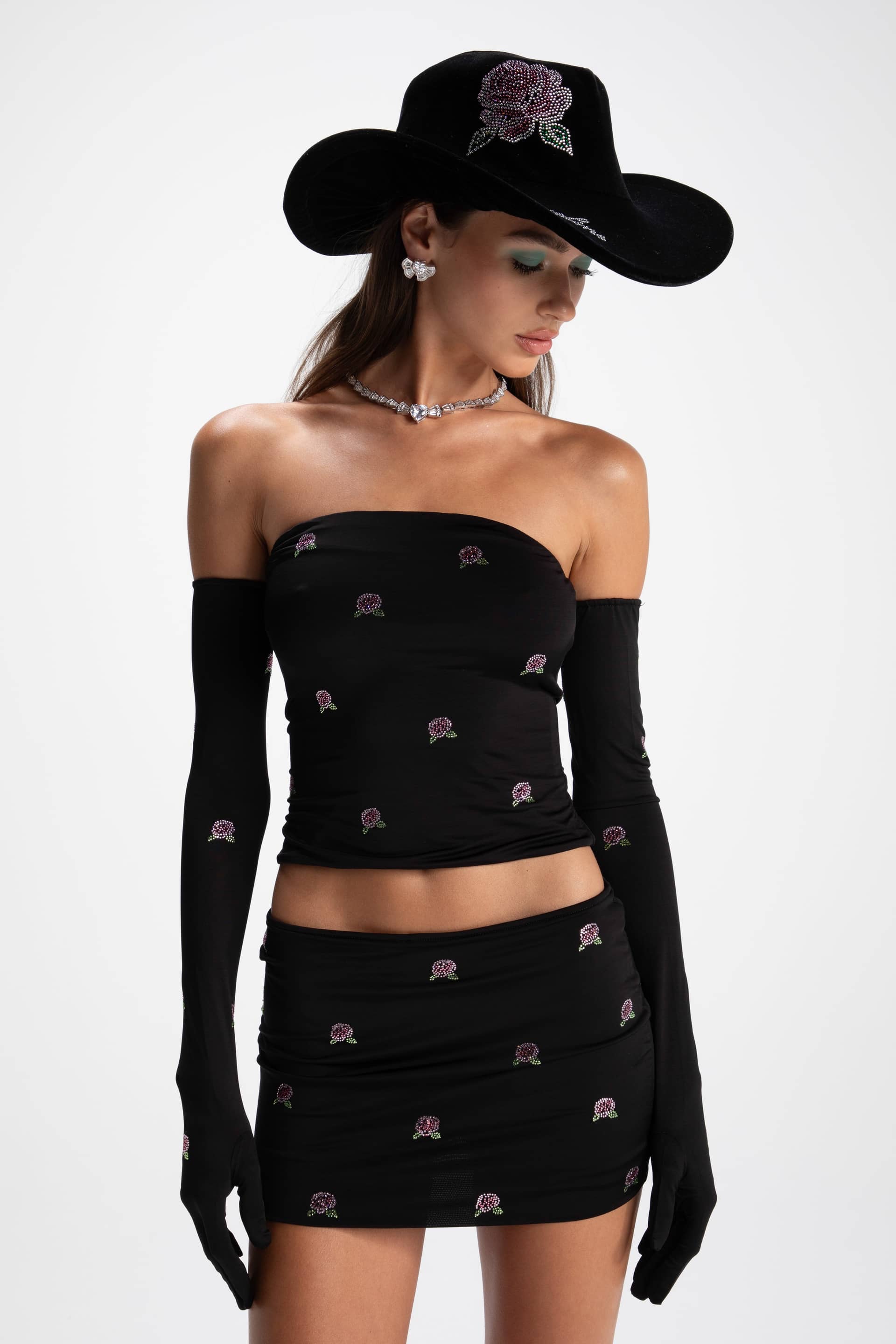 Rosana Embroidered Skirt (Black) in Black made by Nana Jacqueline