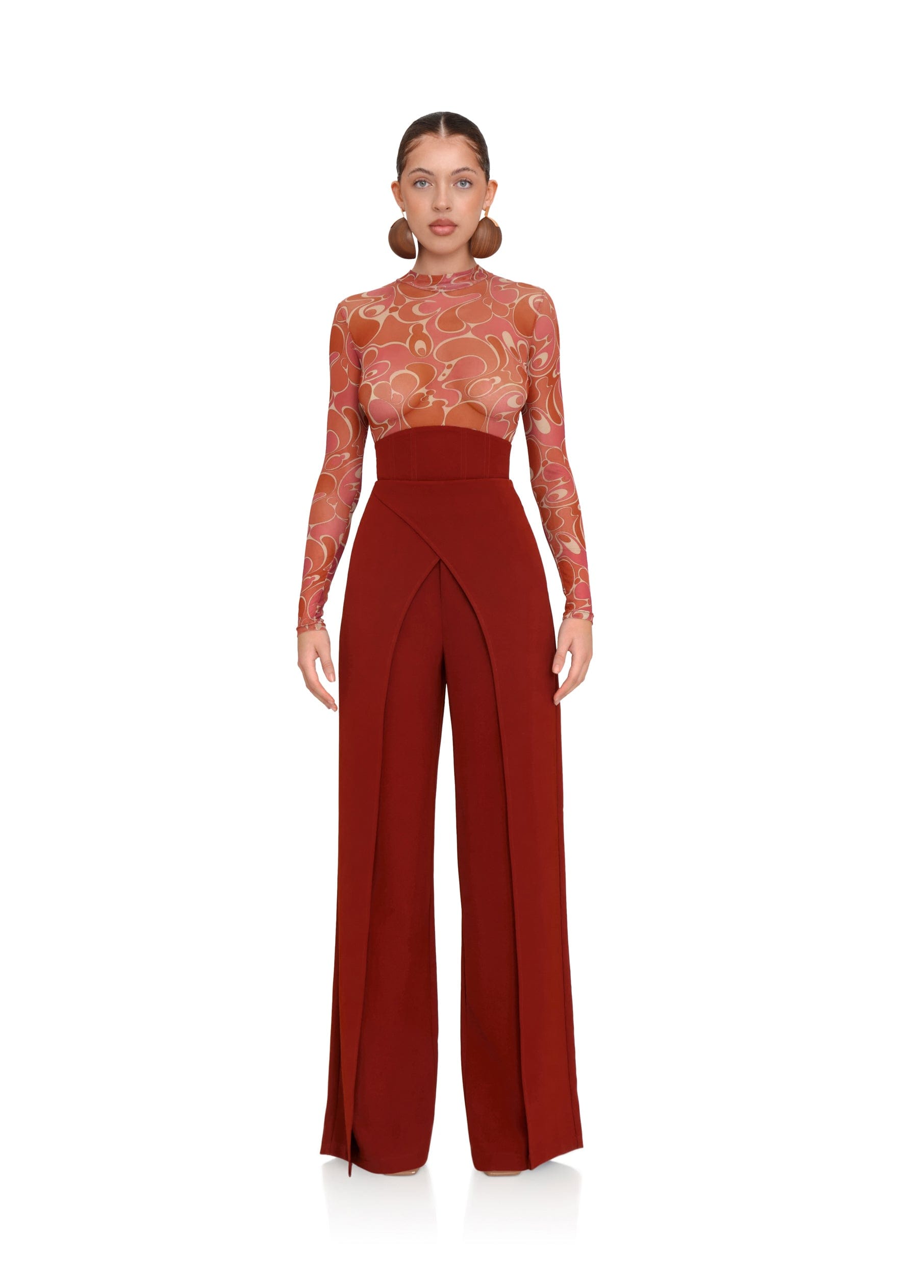 VIRA POMEGRANATE PANTS made by Andrea Iyamah