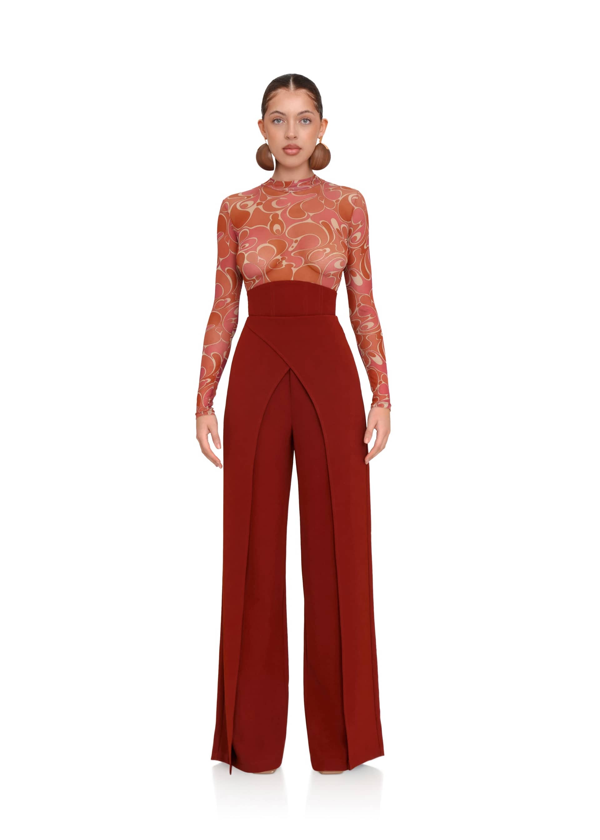 VIRA POMEGRANATE PANTS made by Andrea Iyamah