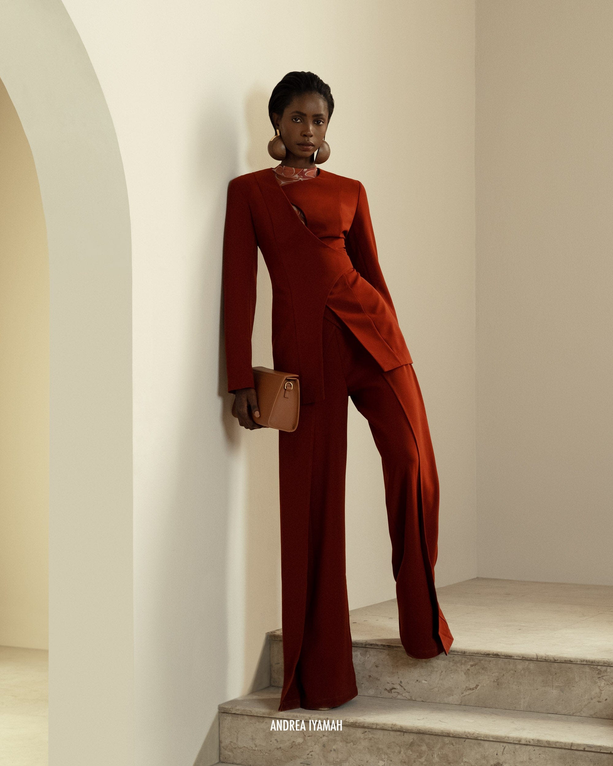 VIRA POMEGRANATE PANTS made by Andrea Iyamah