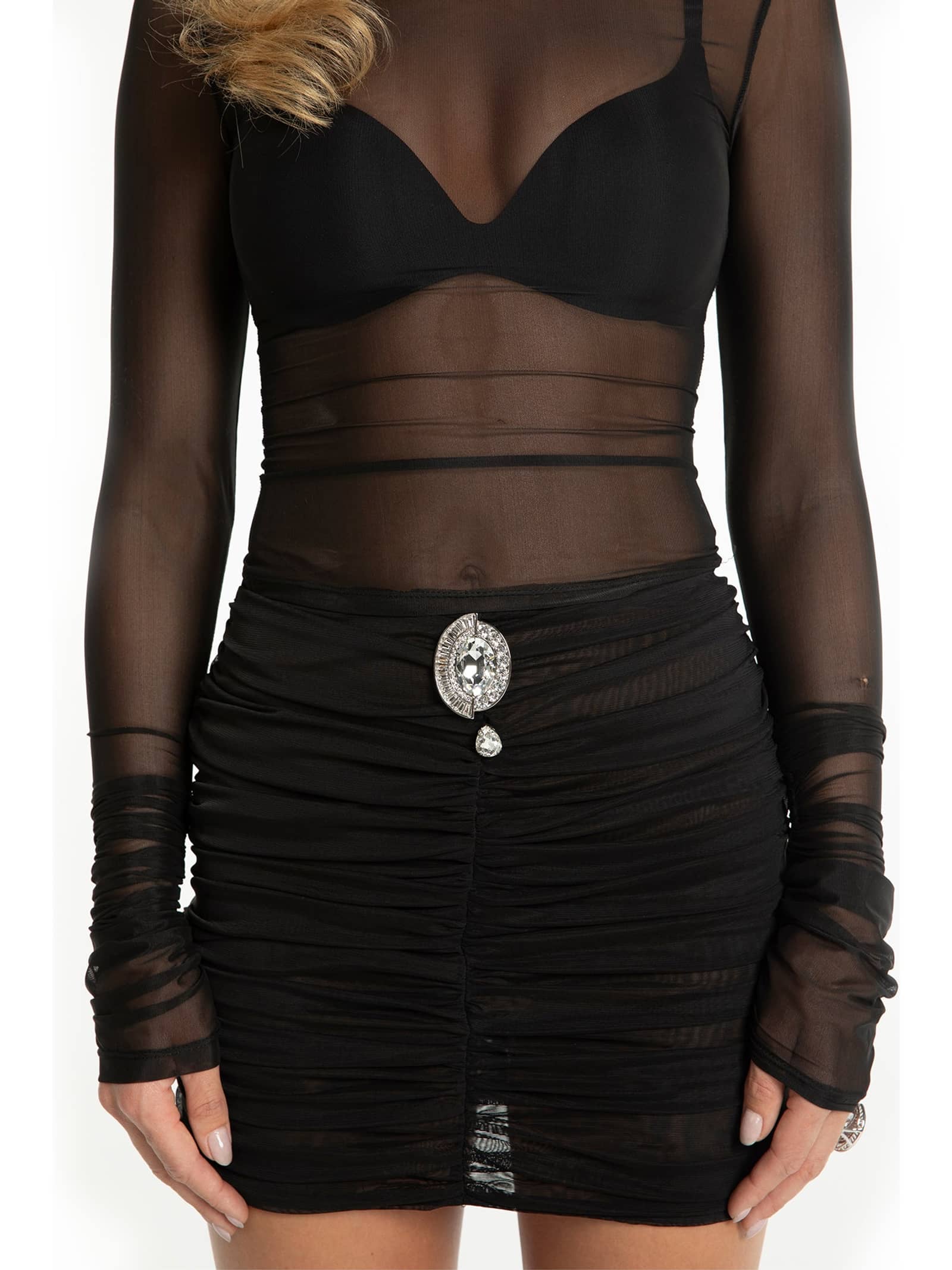 Gabrielle Mesh Top (Black) made by Nana Jacqueline