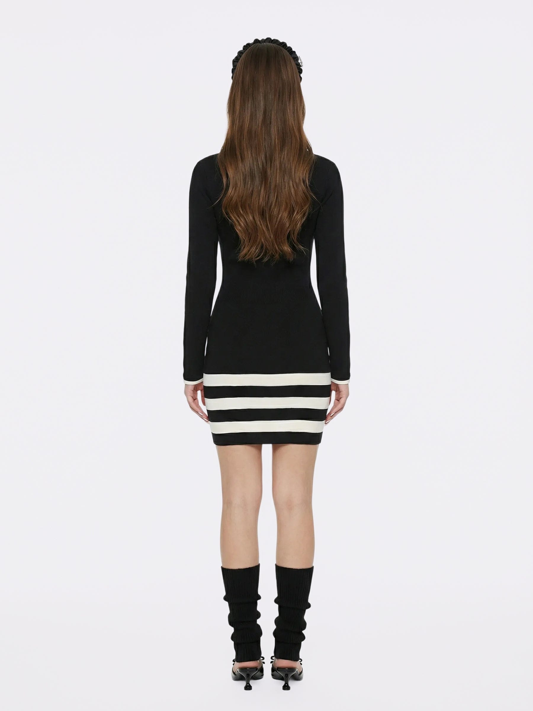 Tessa Striped Black Knit Dress made by Nana Jacqueline