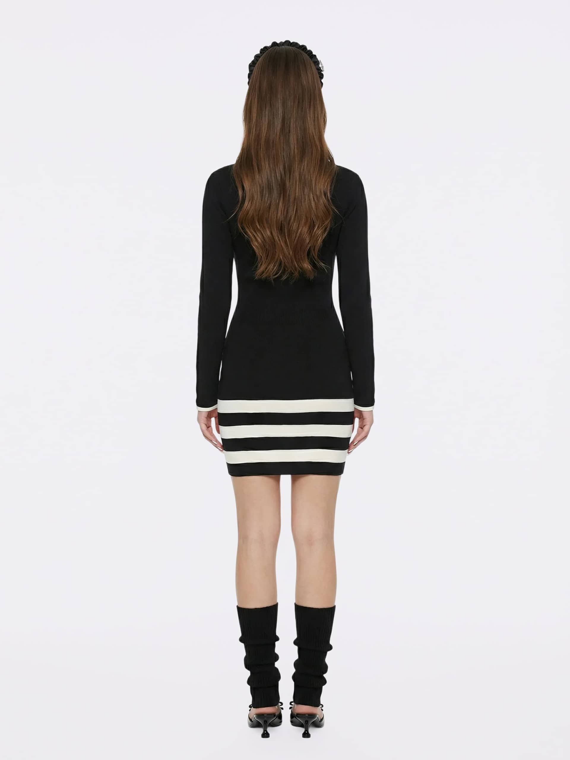 Tessa Striped Black Knit Dress made by Nana Jacqueline