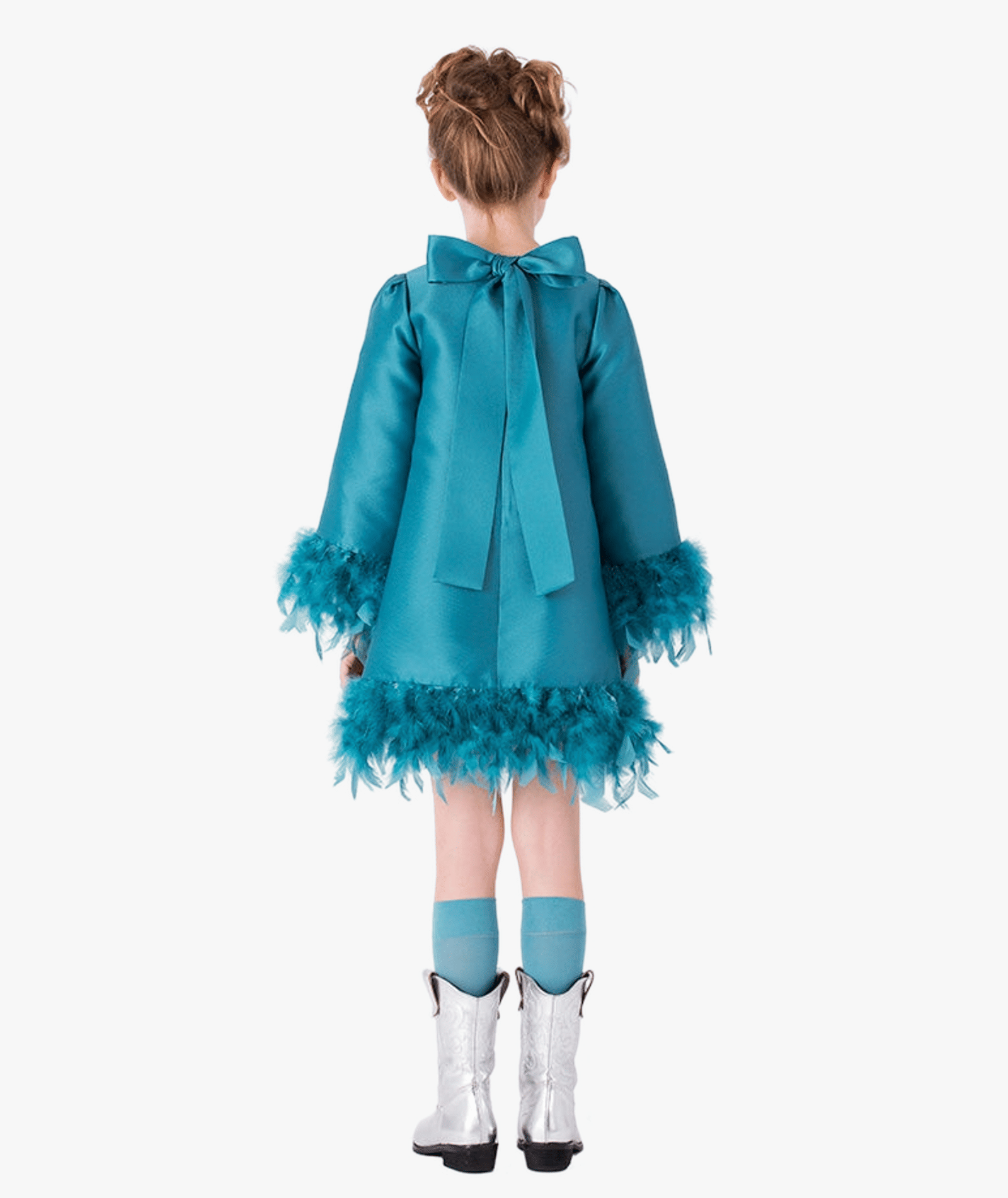 Savaya Feather Girls Dress made by Mama Luma