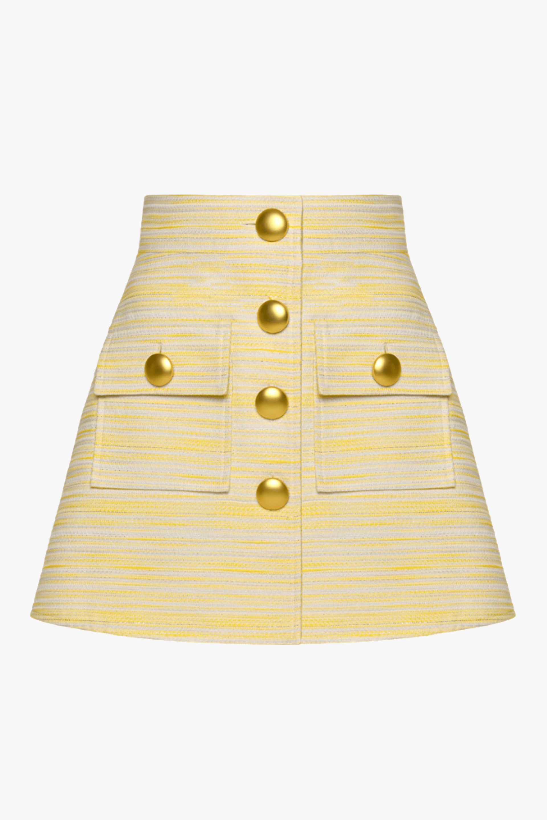 BUTTON EMBELLISHED MINI SKIRT made by KEBURIA