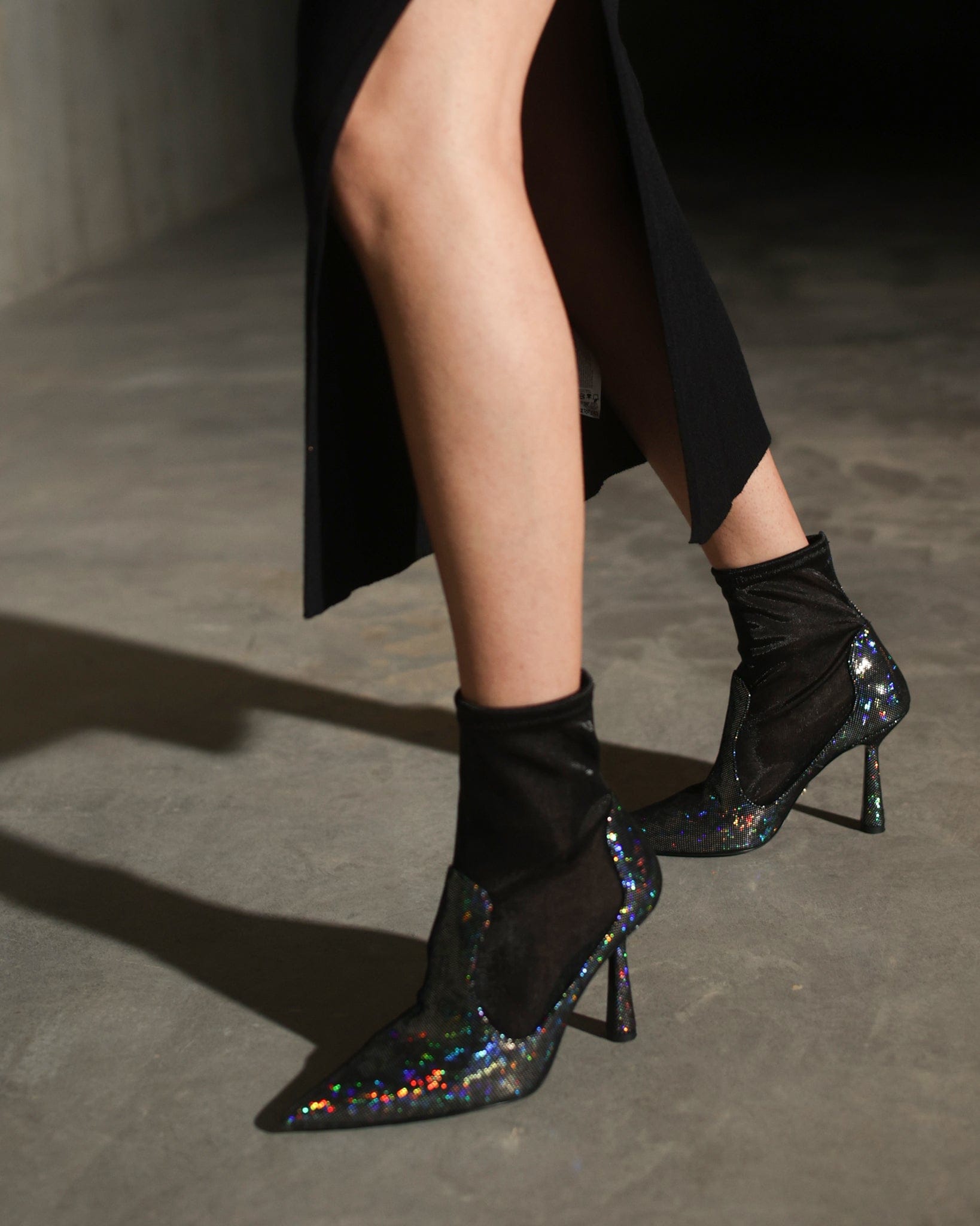 Anna Boot 95 Disco Suede Black in Black made by ATANA