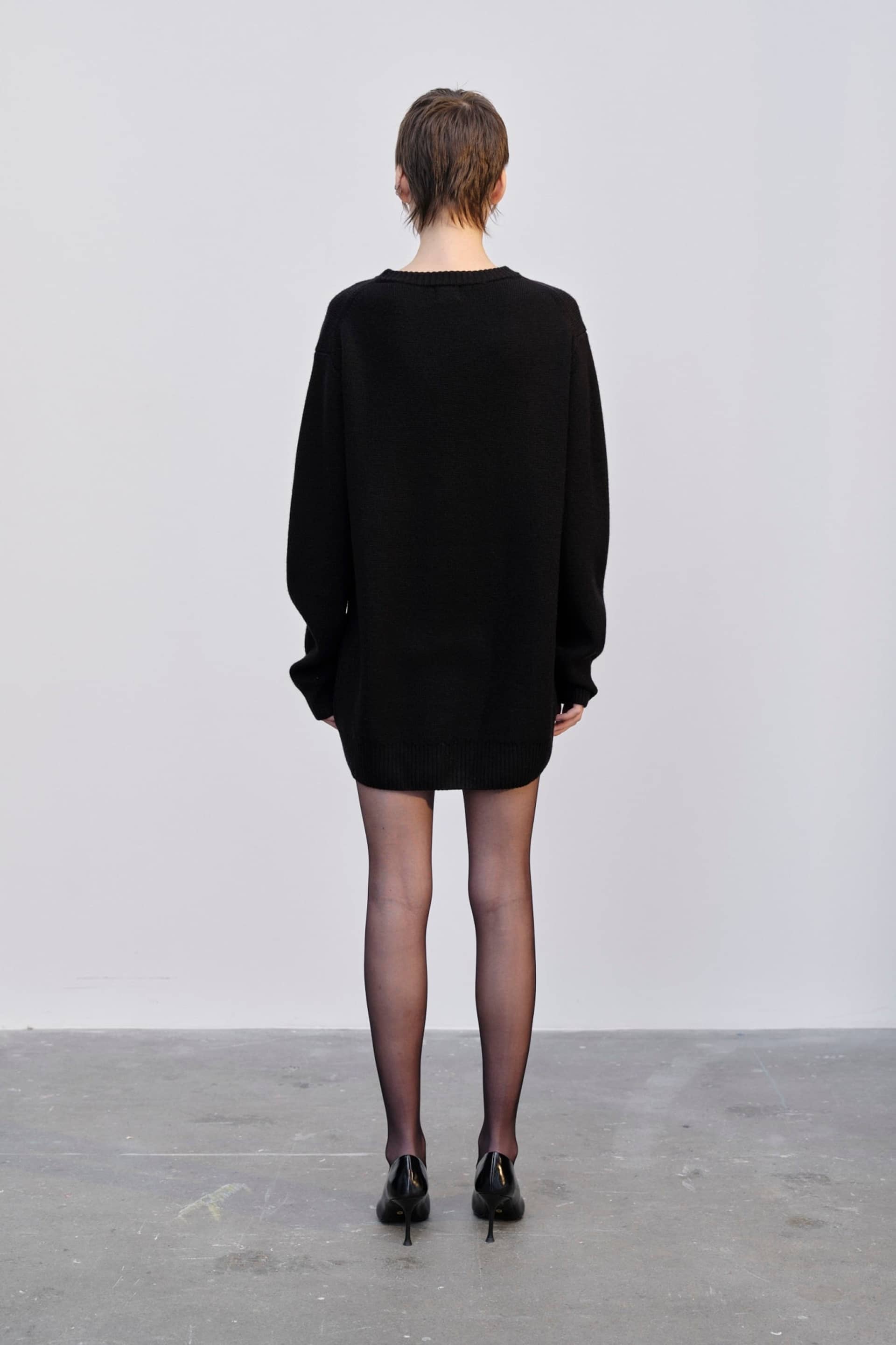 Fred Knit Sweater Dress - Black made by HERSKIND