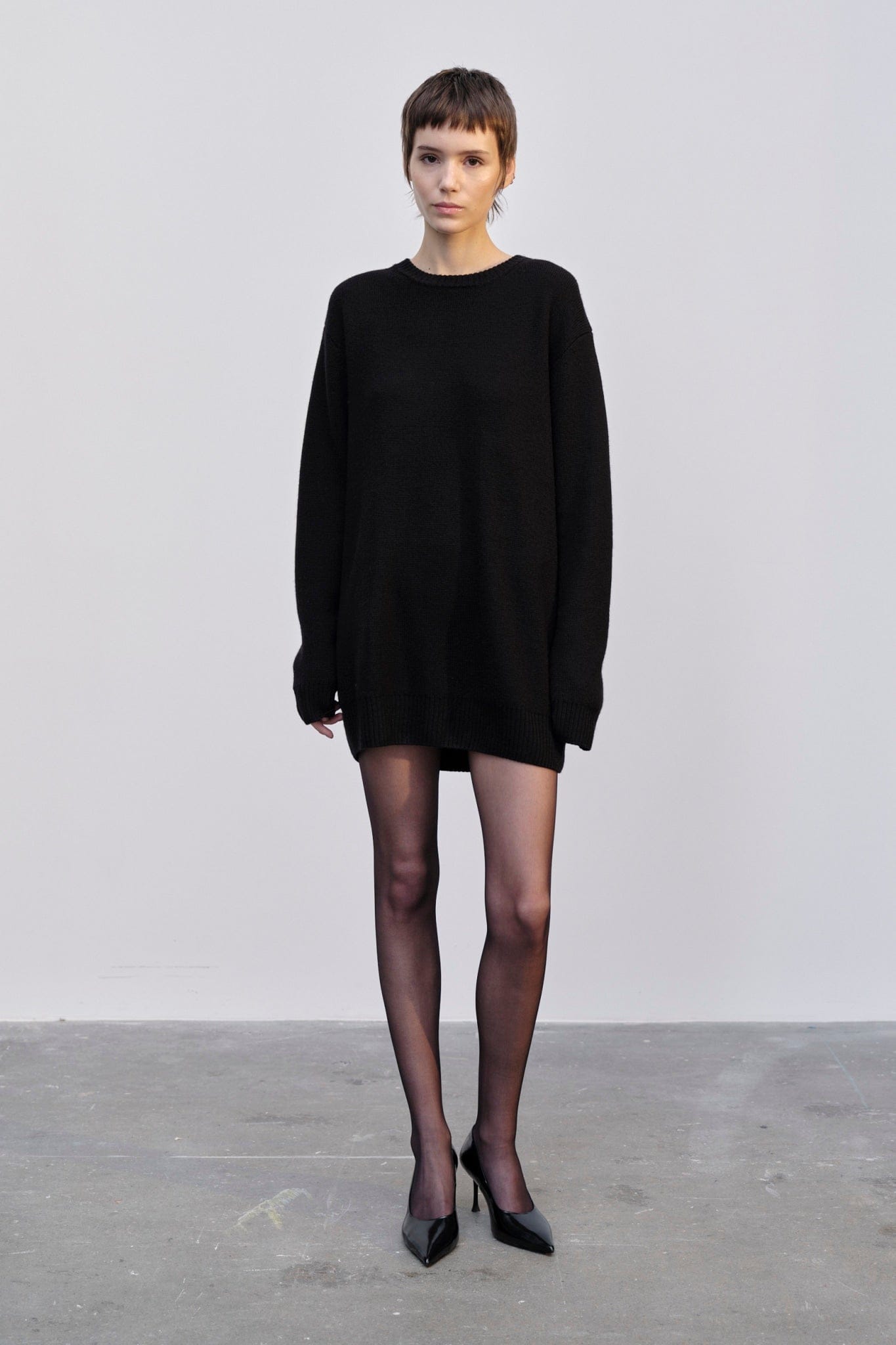 Fred Knit Sweater Dress - Black made by HERSKIND