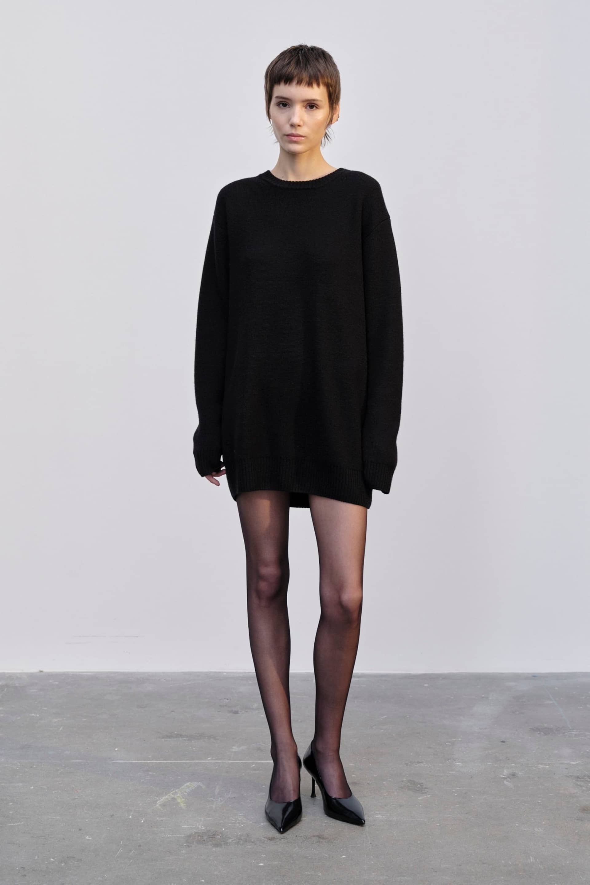 Fred Knit Sweater Dress - Black made by HERSKIND