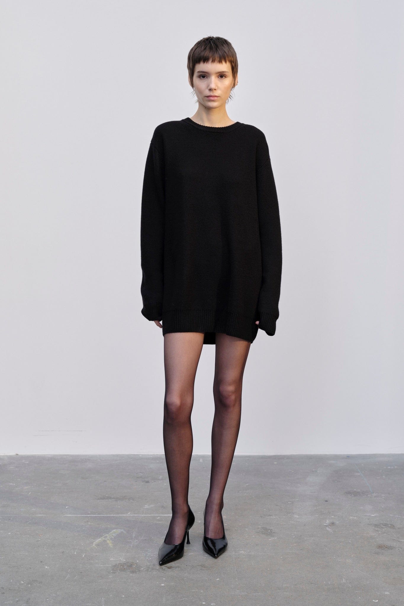 Fred Knit Sweater Dress - Black made by HERSKIND