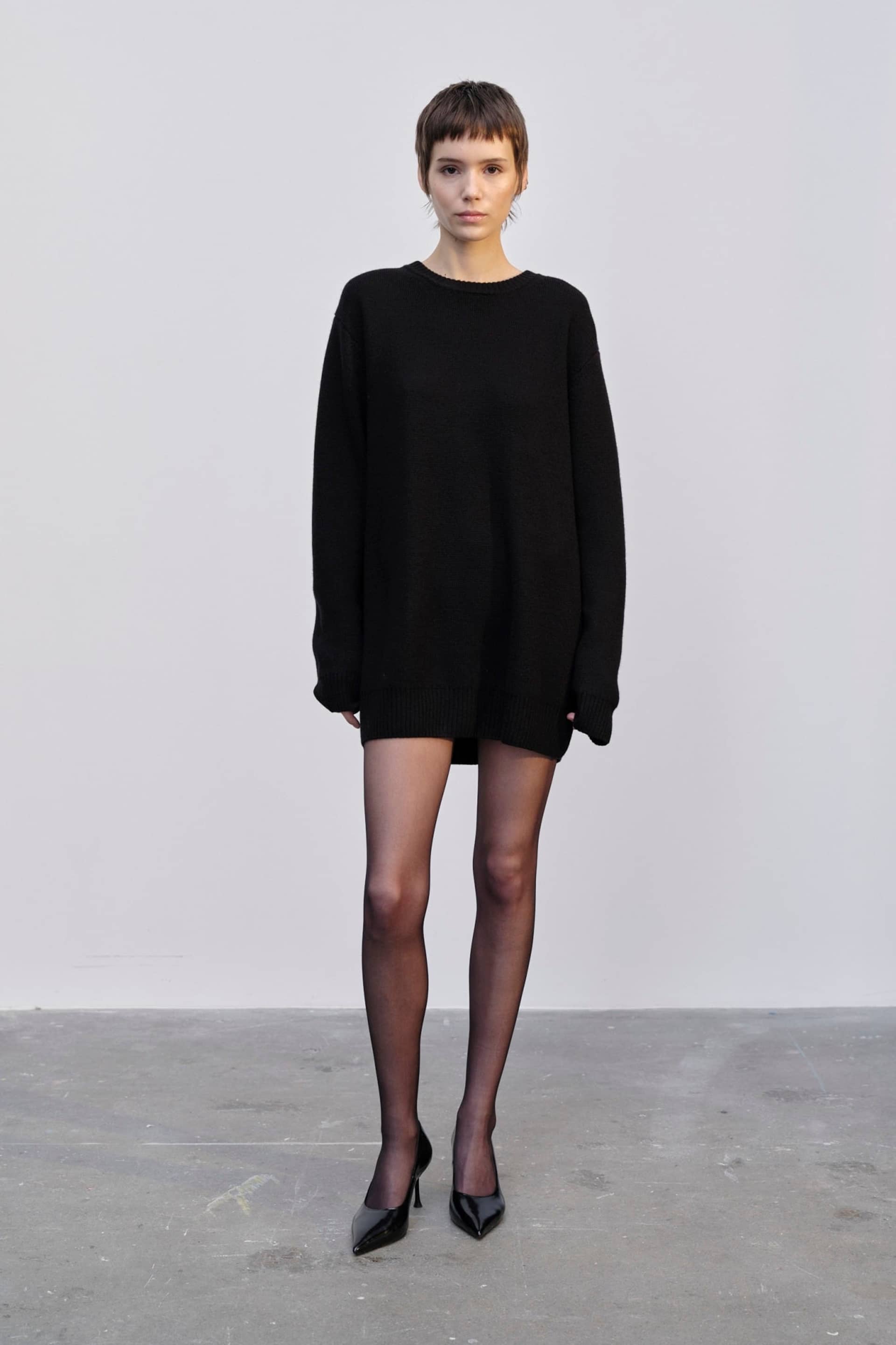 Fred Knit Sweater Dress - Black made by HERSKIND