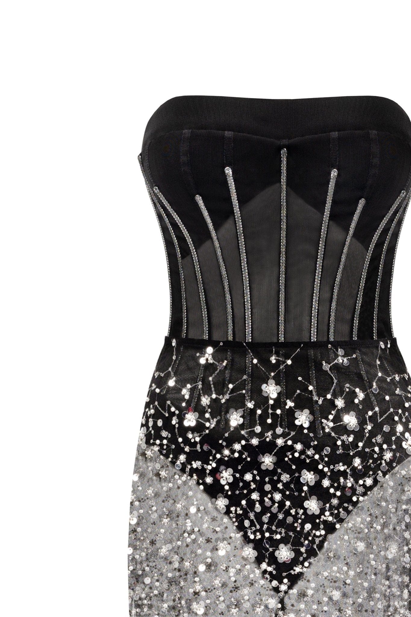 Crystal-covered fabulous black maxi dress made by Milla
