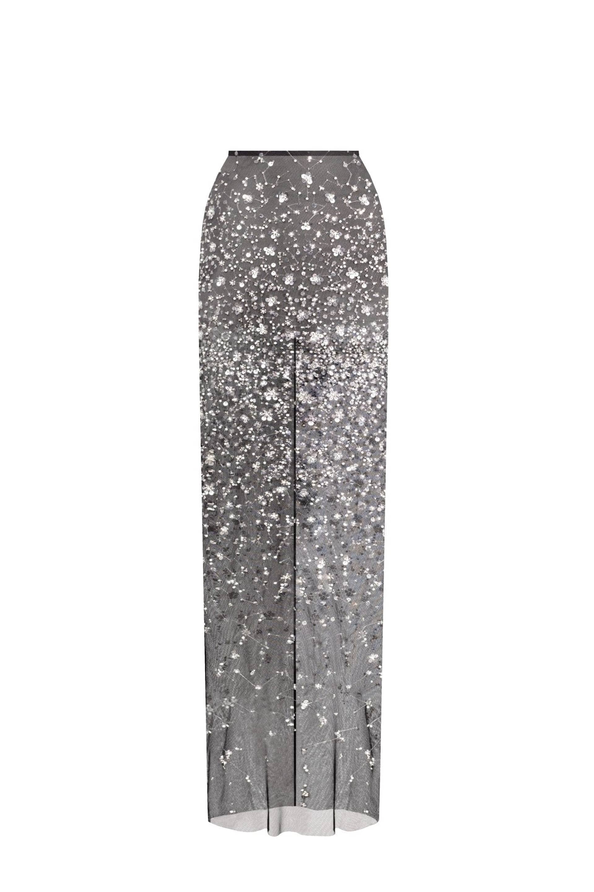 Crystal-covered fabulous black maxi dress made by Milla