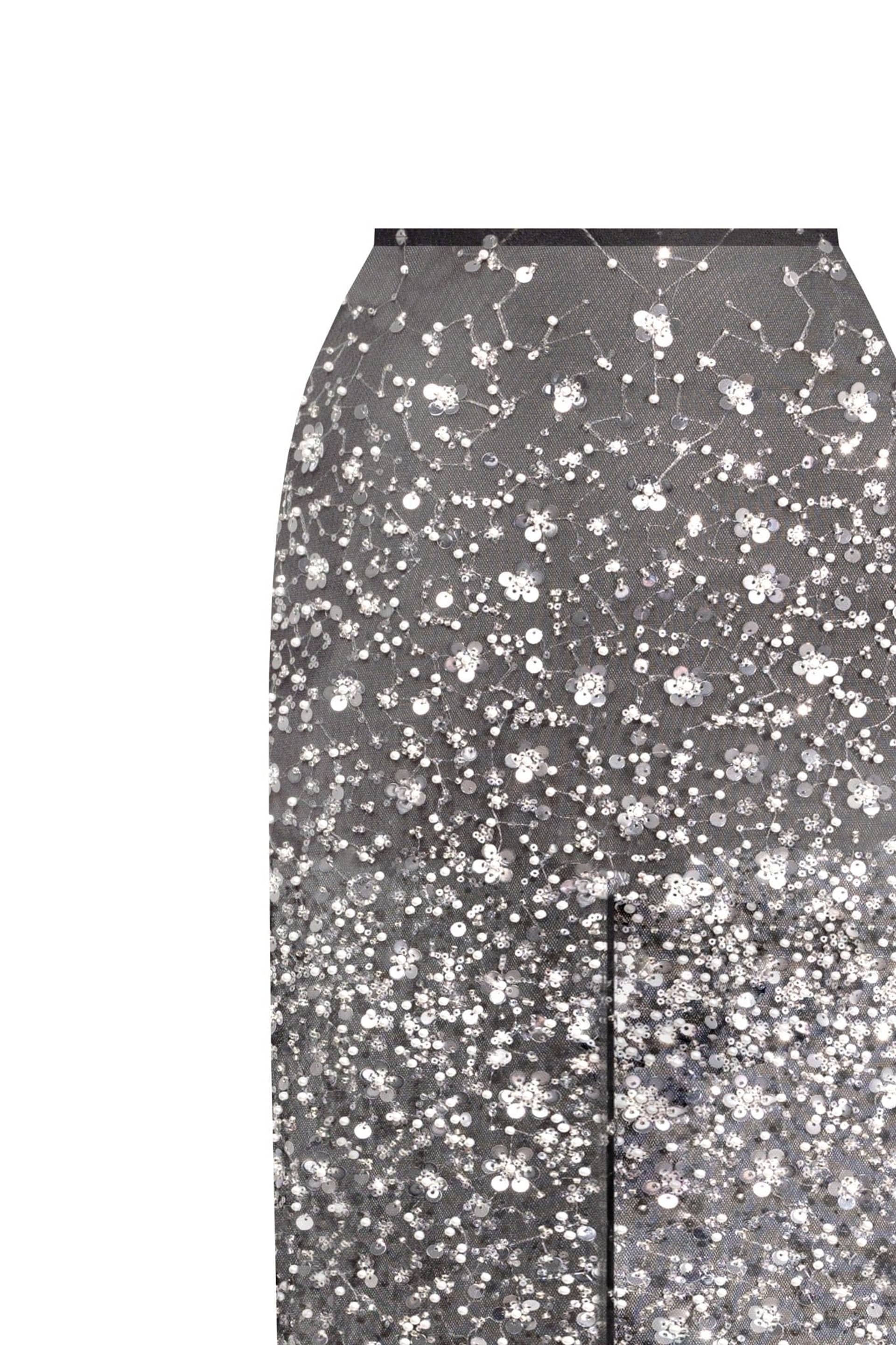Crystal-covered fabulous black maxi dress made by Milla