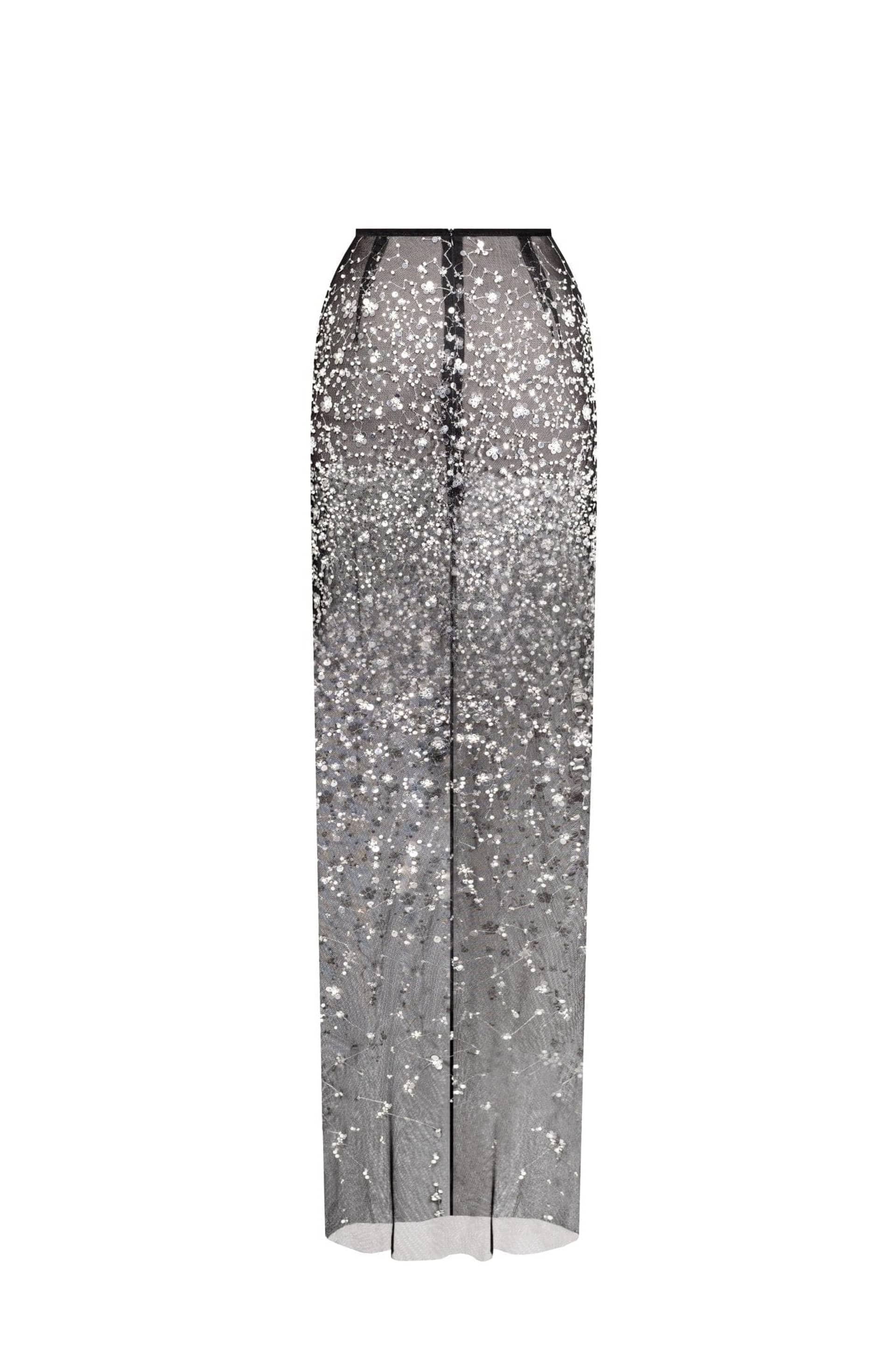 Crystal-covered fabulous black maxi dress made by Milla