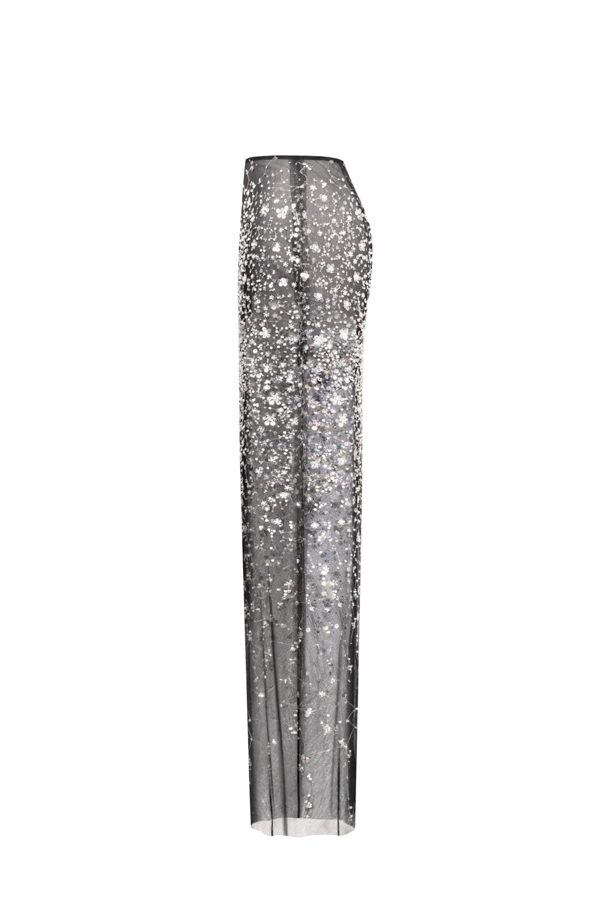 Crystal-covered fabulous black maxi dress made by Milla