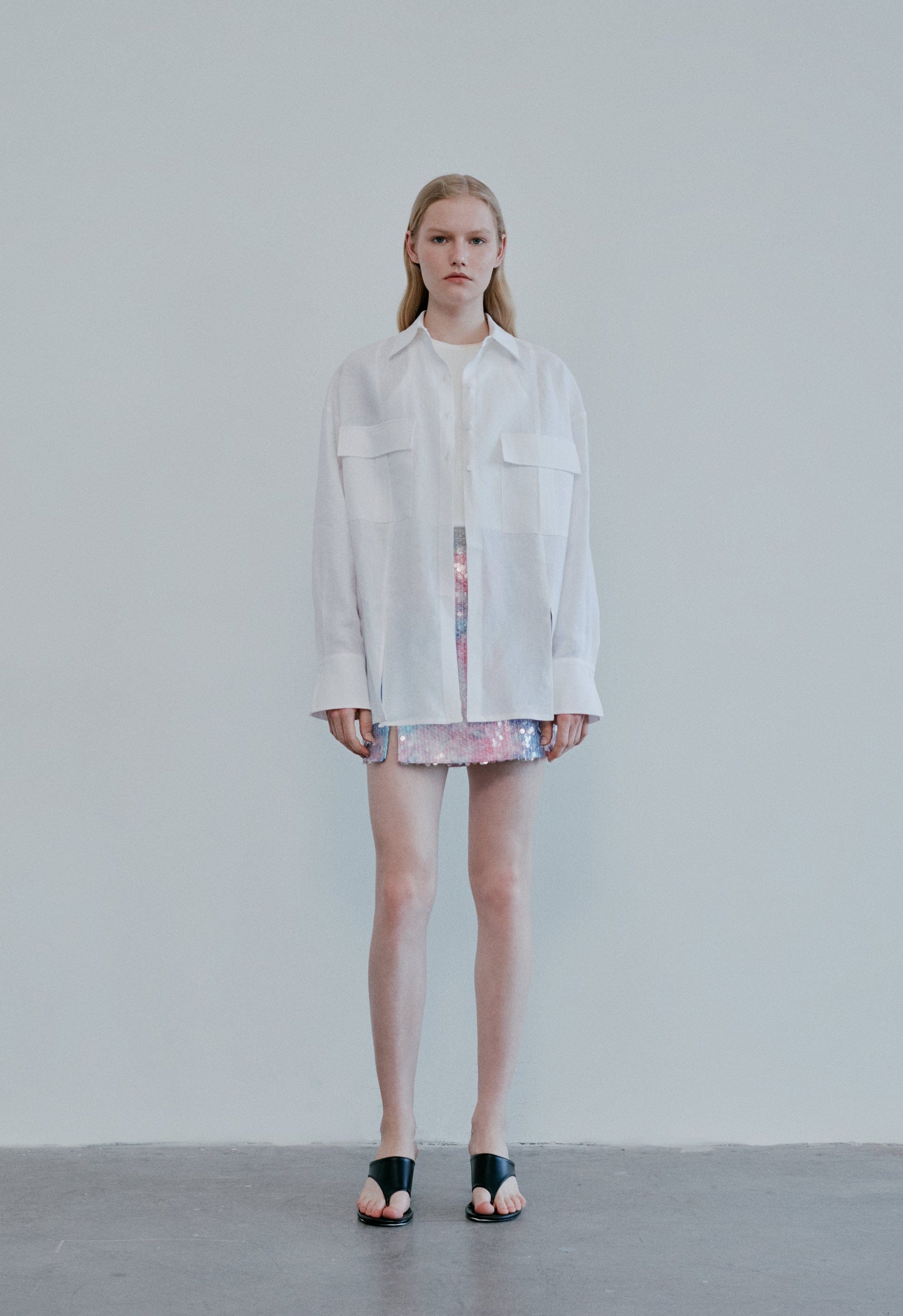 Emily - Linen Shirt With Cargo Pockets made by ILA